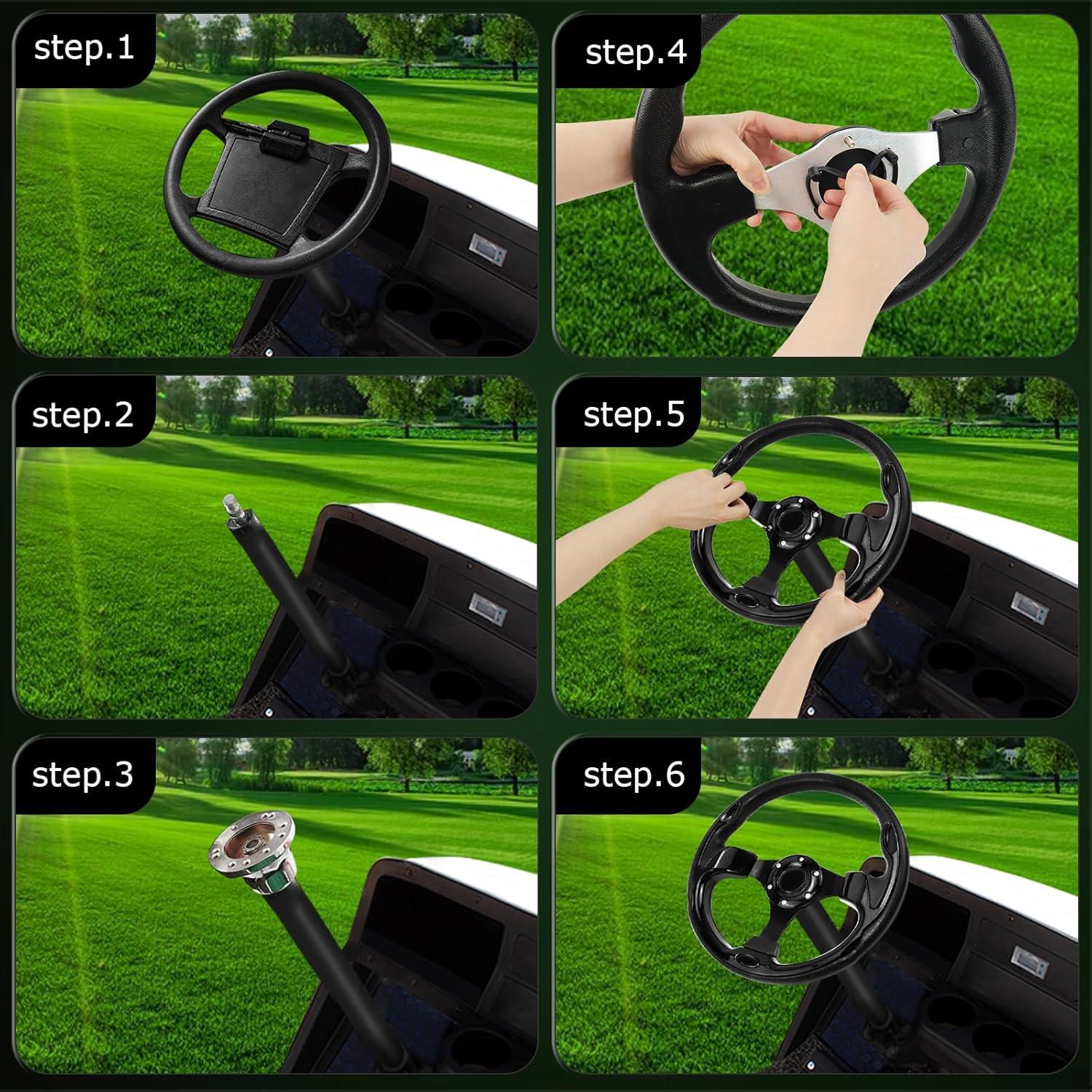 Volante de Carrito de Golf QYMOPAY 31.75 cm Antideslizante