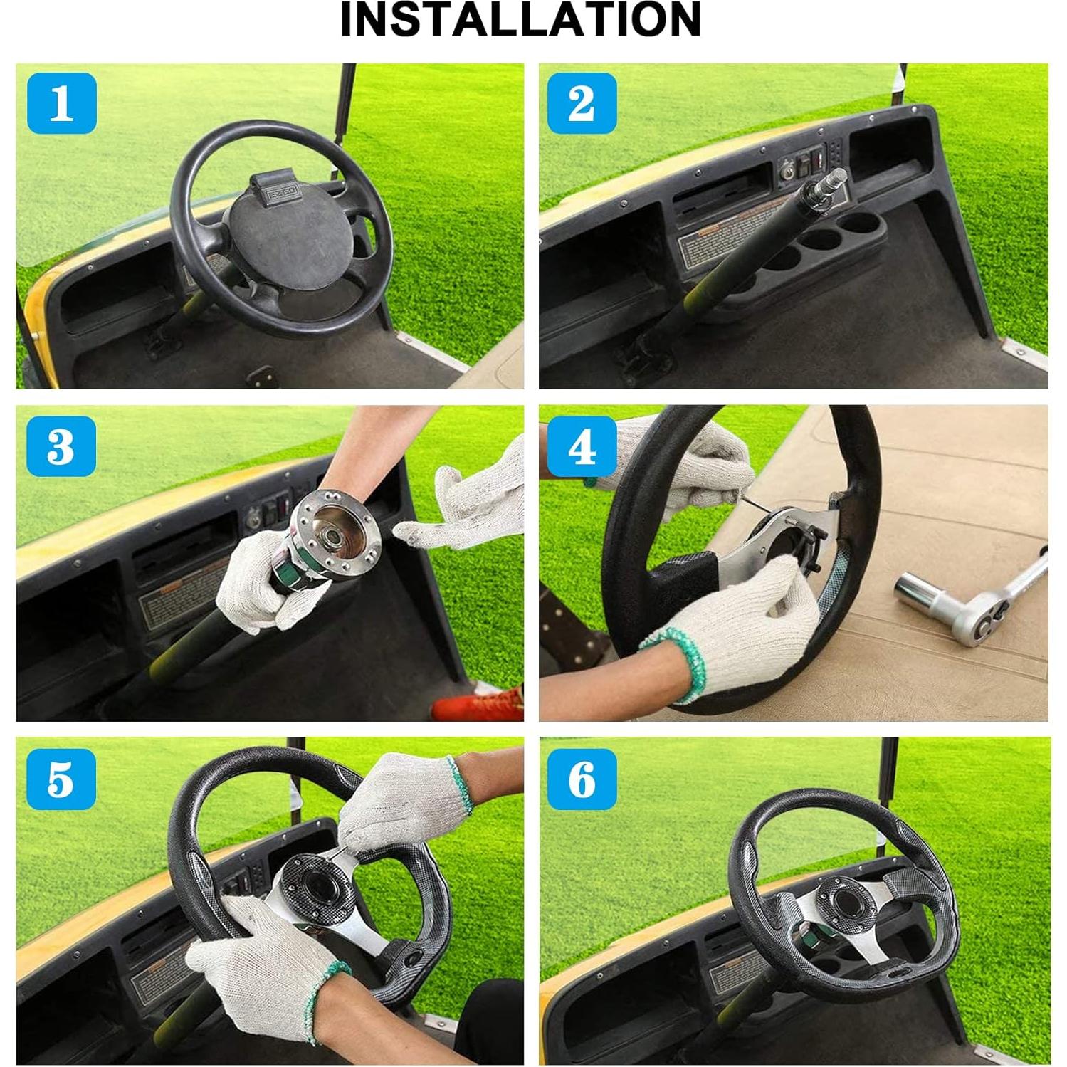 Volante de Carrito de Golf Genérico Azul Universal 35.56 cm