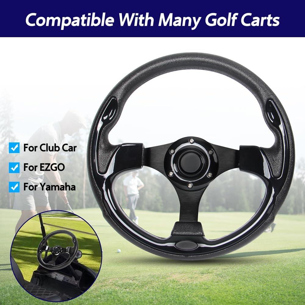 Volante de Carro de Golf YEHICY Universal 31.75 cm Negro