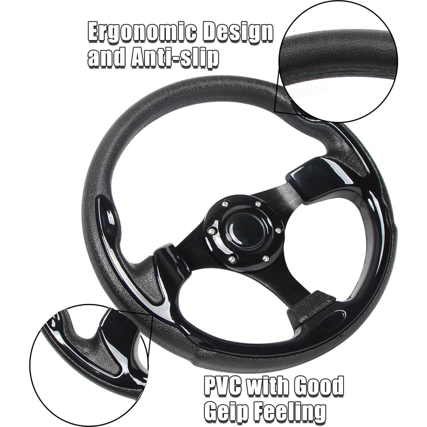 Volante de Carro de Golf YEHICY Universal 31.75 cm Negro