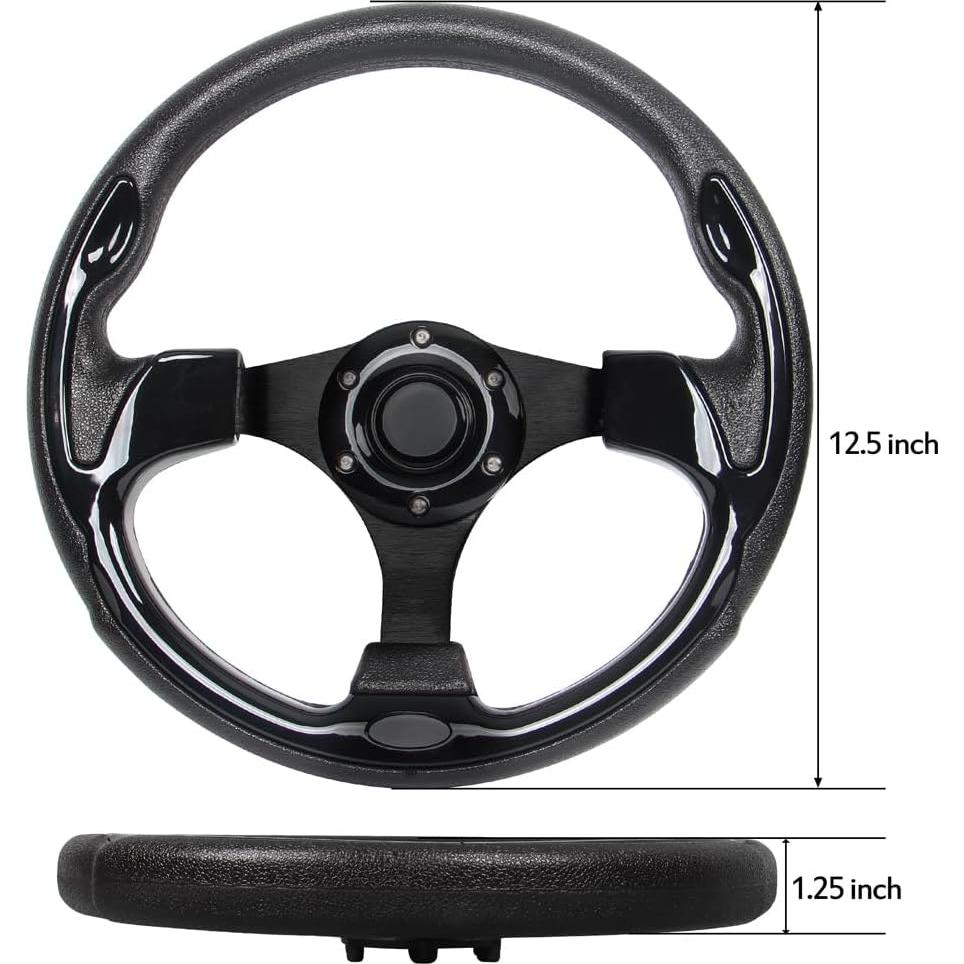 Volante de Carro de Golf YEHICY Universal 31.75 cm Negro