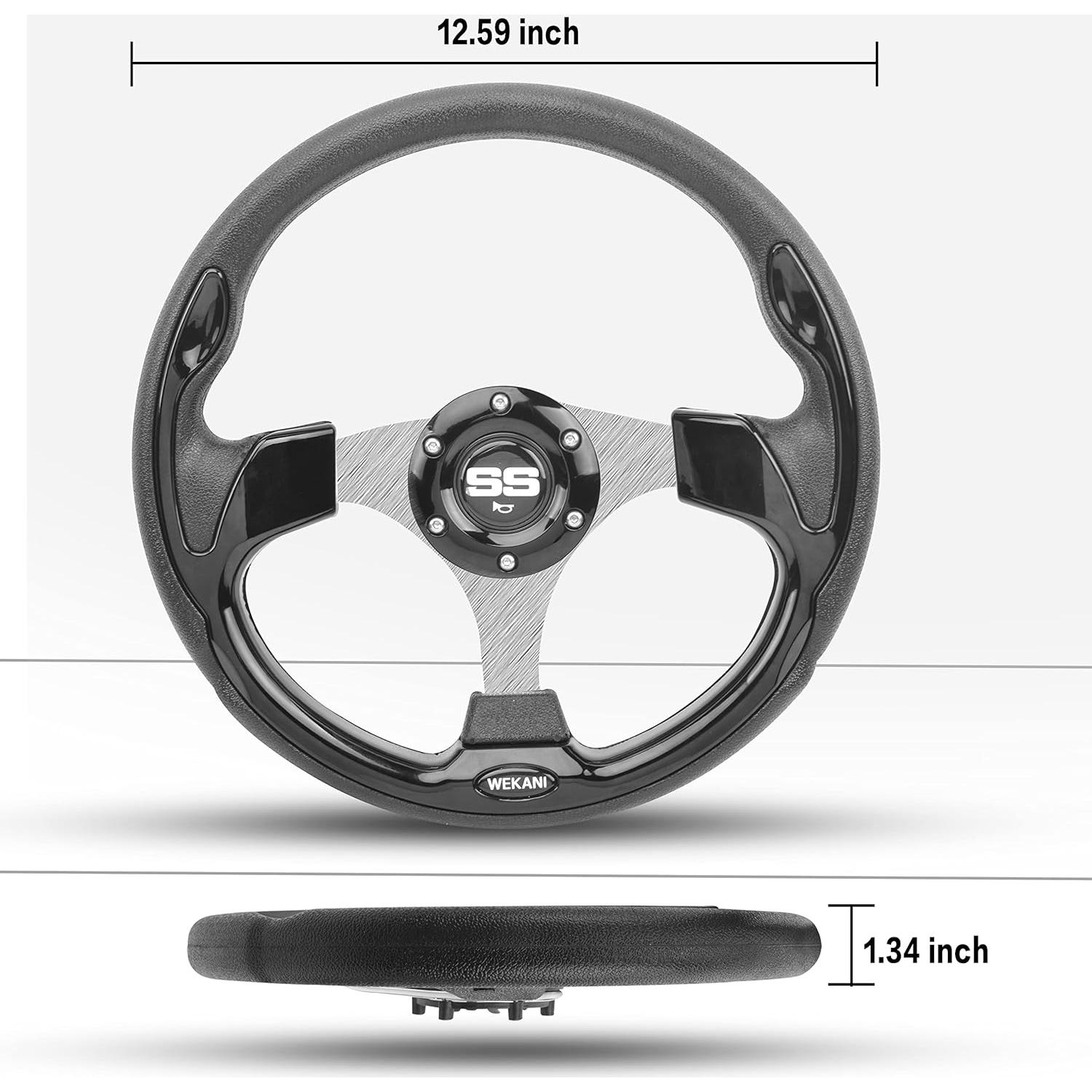 Volante de Carrito de Golf WEKANI 35.56 cm Negro para EZGO y Club Car