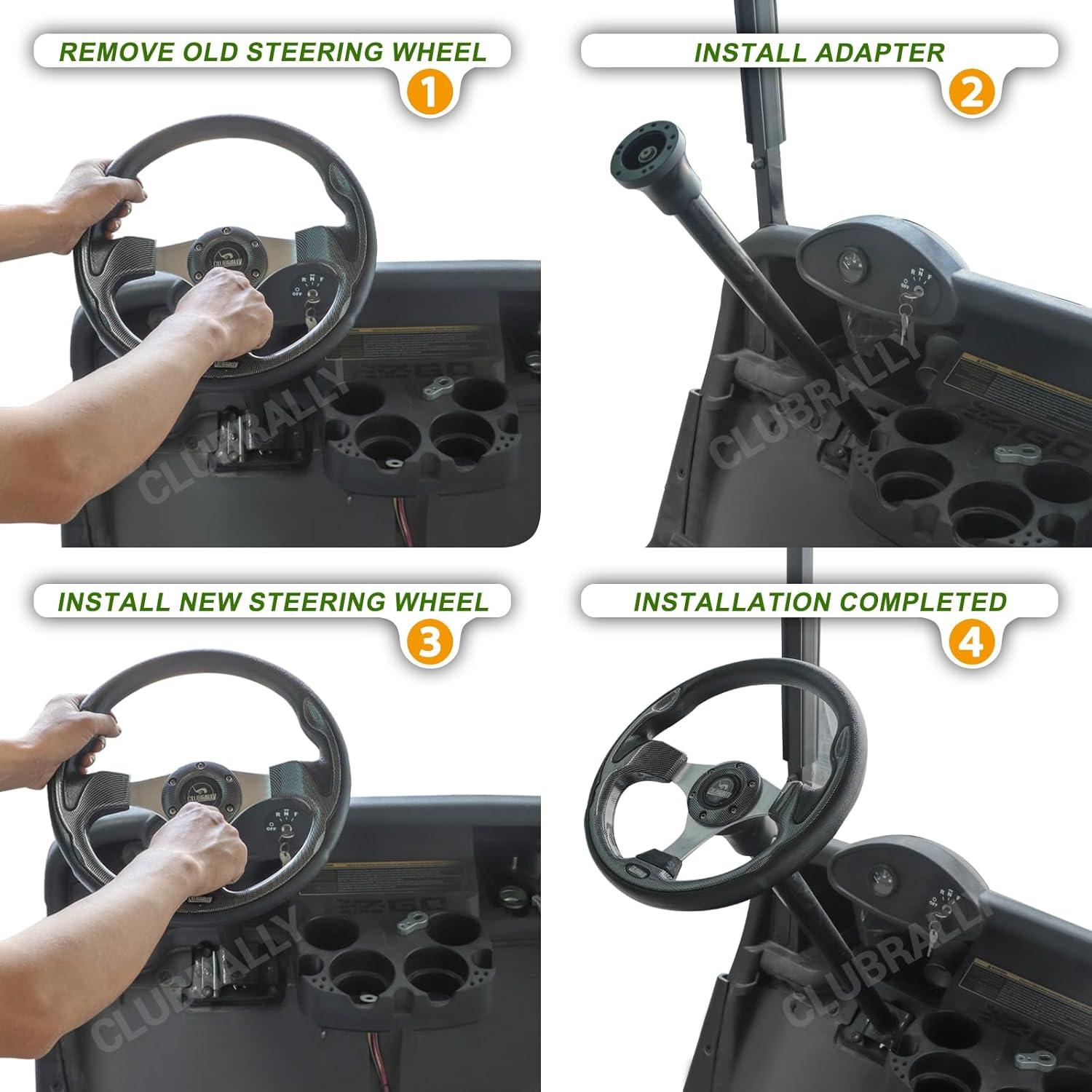 Adaptador de Volante Golf EZGO TXT RXV CLUBRALLY - Negro