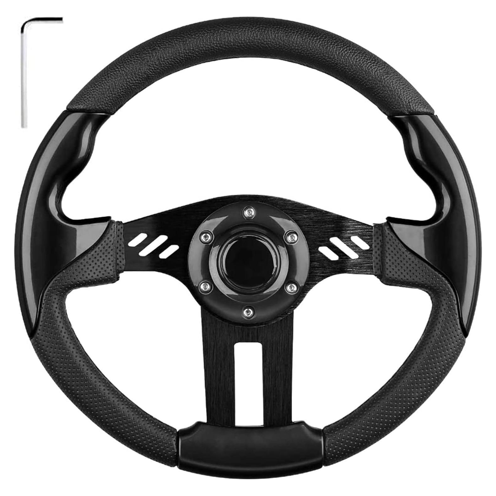 Volante de Carrito de Golf LEAPGOMAX 31.75 cm Negro Ergonómico