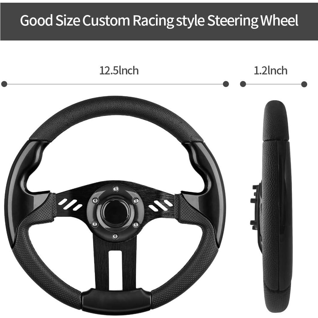 Volante de Carrito de Golf LEAPGOMAX 31.75 cm Negro Ergonómico