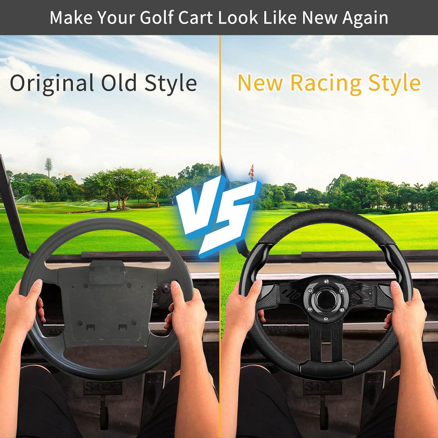 Volante de Carrito de Golf LEAPGOMAX 31.75 cm Negro Ergonómico