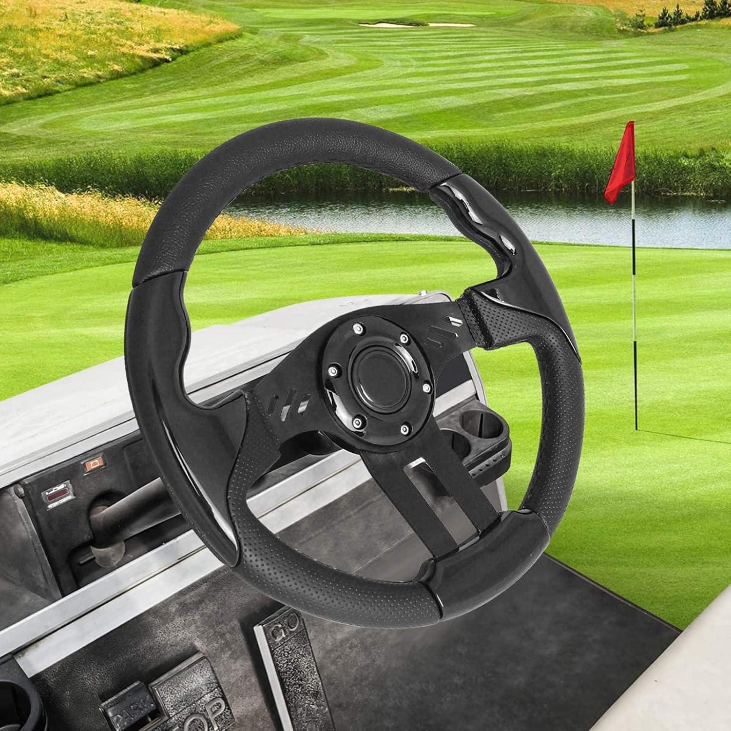 Volante de Carrito de Golf LEAPGOMAX 31.75 cm Negro Ergonómico