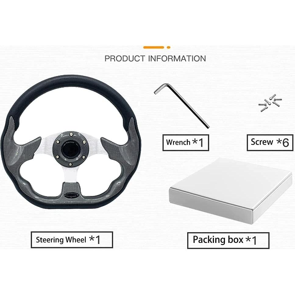 Volante de Carrito de Golf YEHICY 12.5" Fibra de Carbono Universal