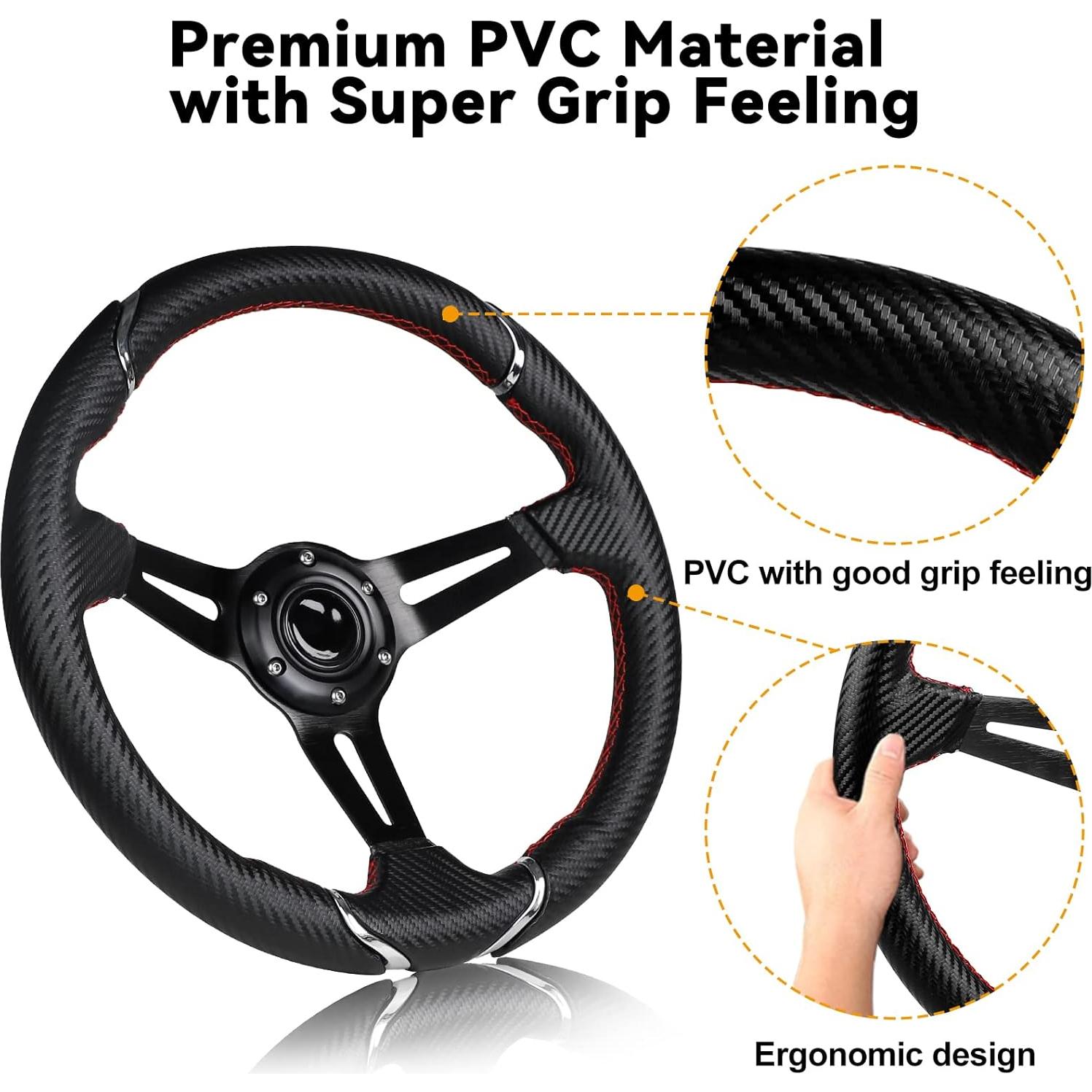 Volante de Golf MOSNAI 350mm Ajuste Universal para EZGO y Club Car