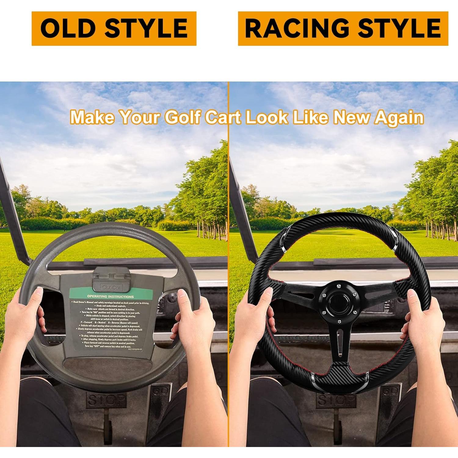 Volante de Golf MOSNAI 350mm Ajuste Universal para EZGO y Club Car