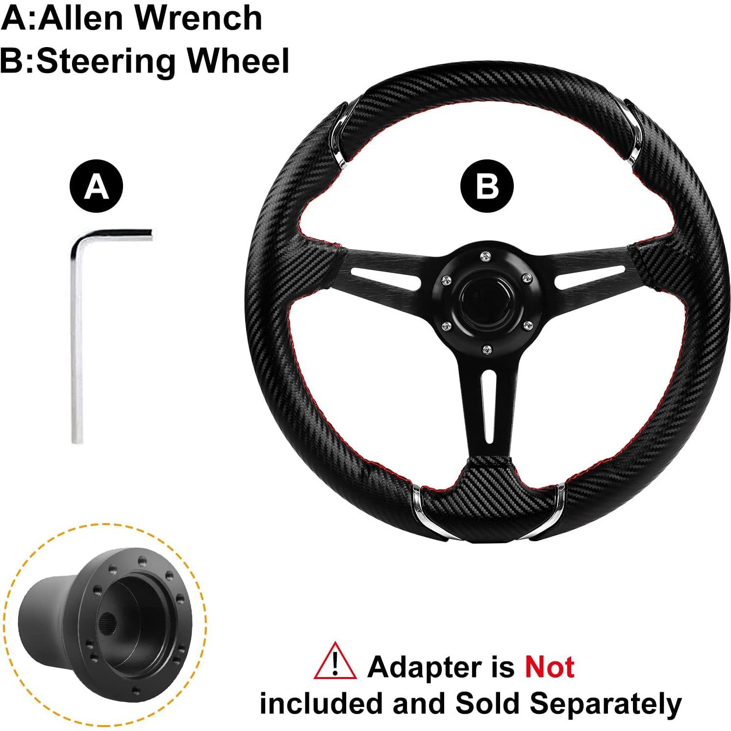 Volante de Golf MOSNAI 350mm Ajuste Universal para EZGO y Club Car