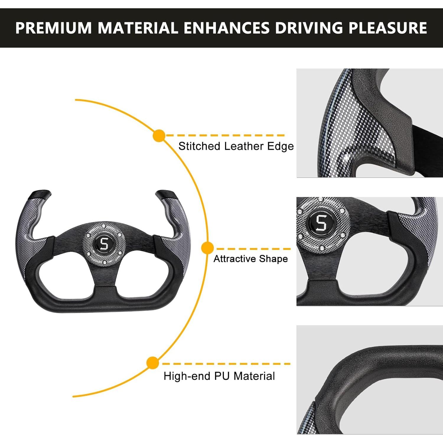 Volante de Carrito de Golf Shu-Ran 32.3 cm Antideslizante Gris