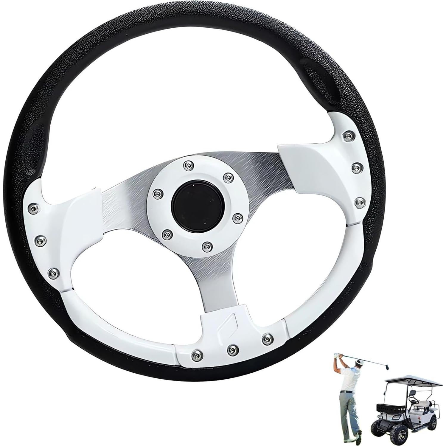 Volante de Carrito de Golf Kowosyos Universal 12.5" Blanco