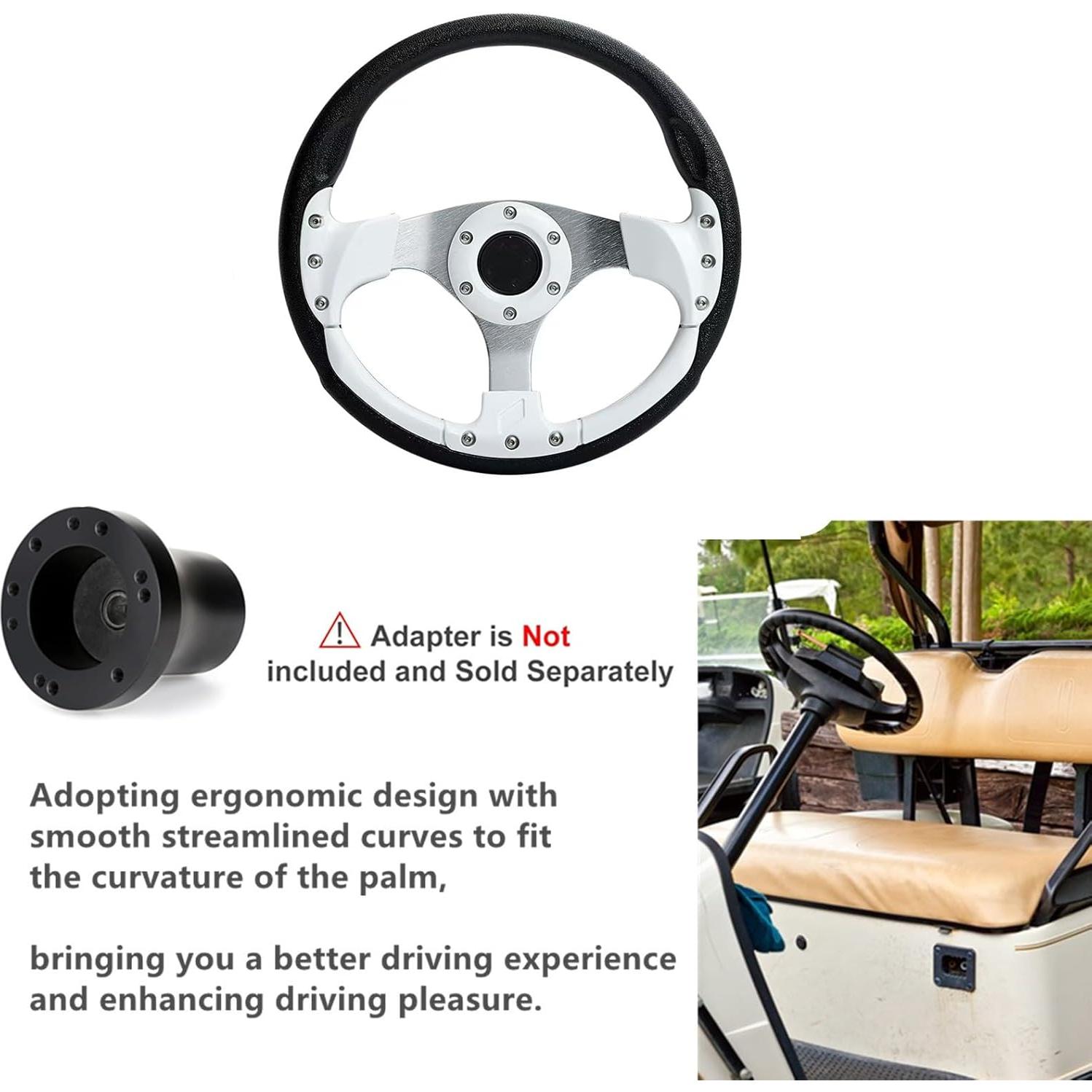 Volante de Carrito de Golf Kowosyos Universal 12.5" Blanco