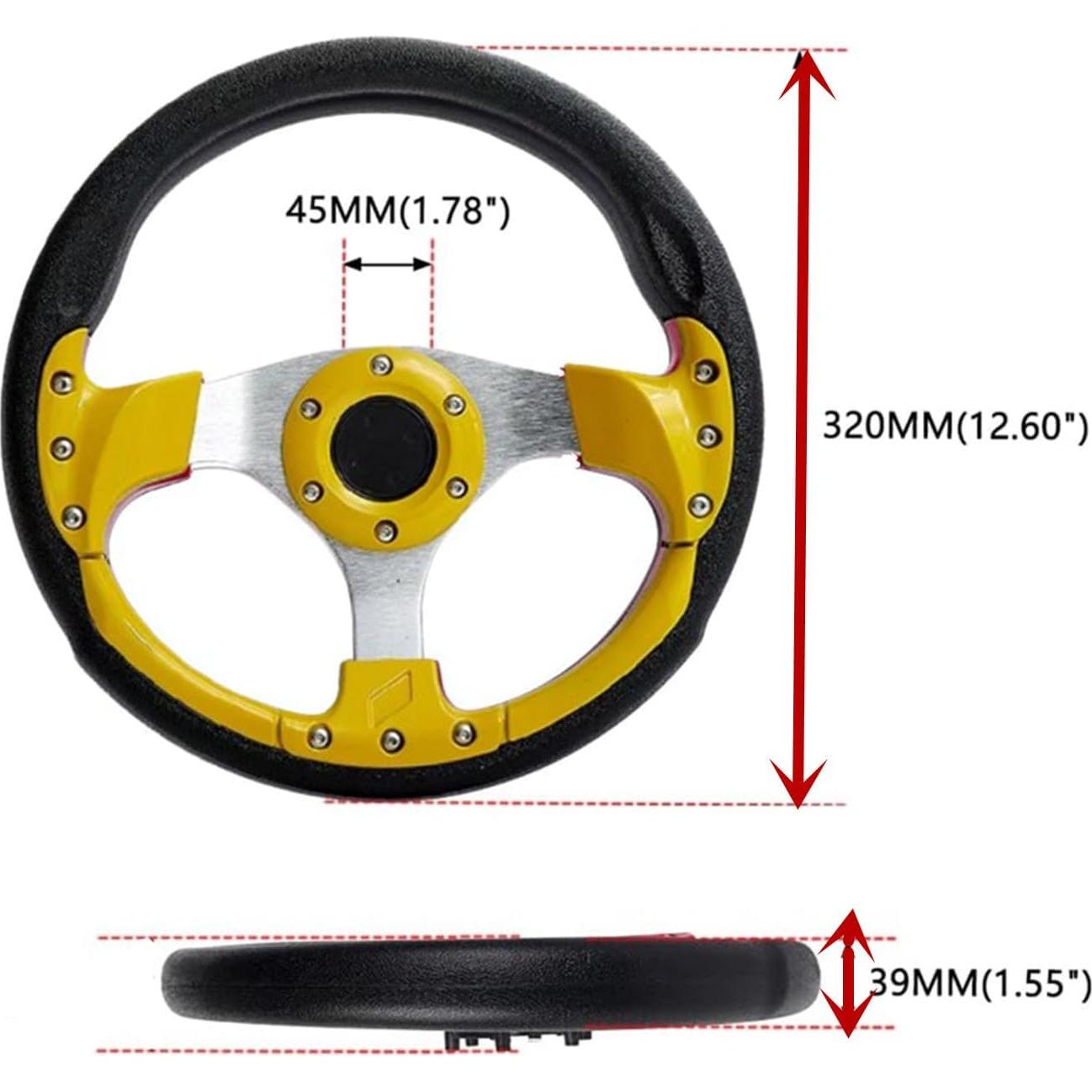 Volante de Carrito de Golf Kowosyos Universal 12.5" Blanco