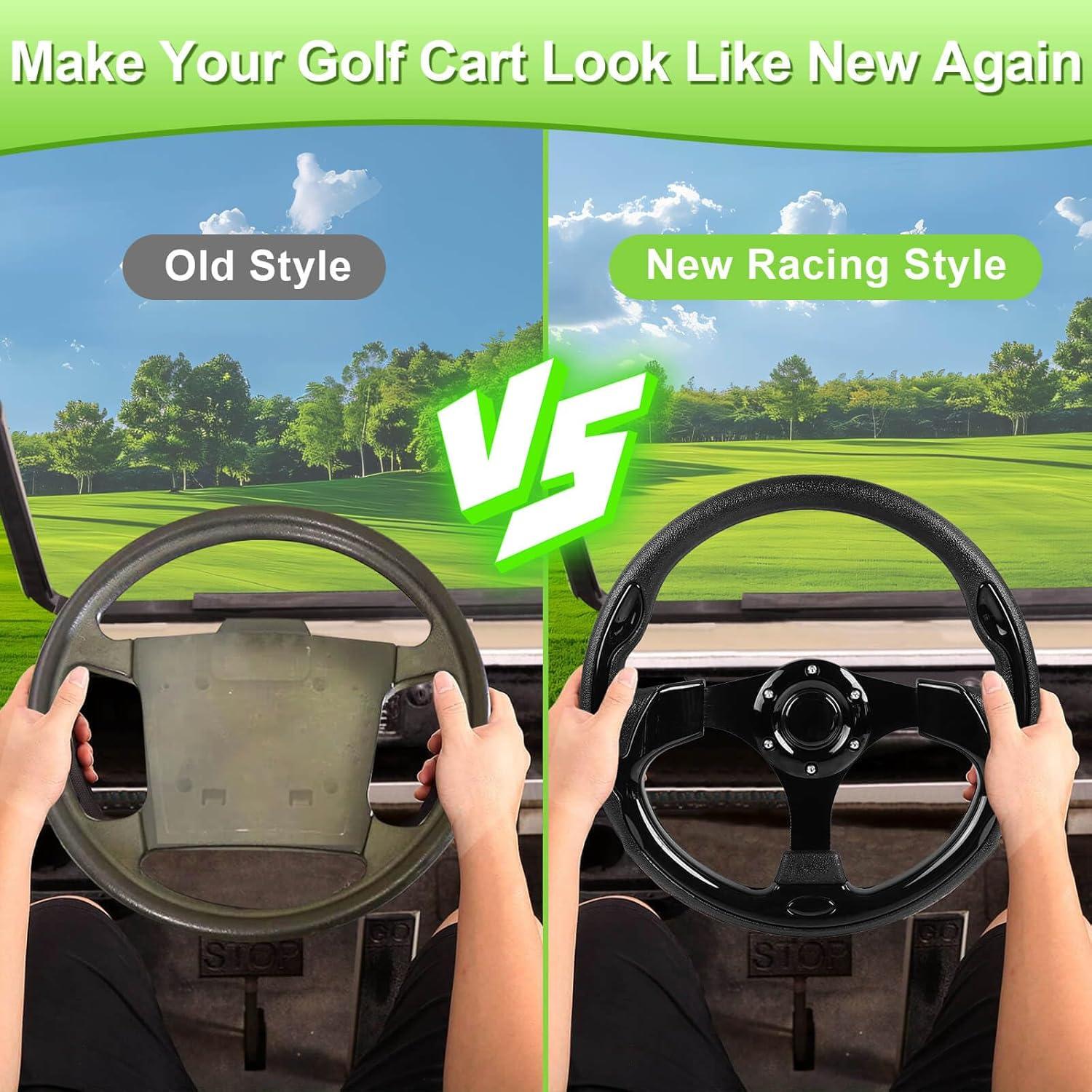 Volante de Carrito de Golf LEAPGOMAX 31.75 cm Ajuste Universal