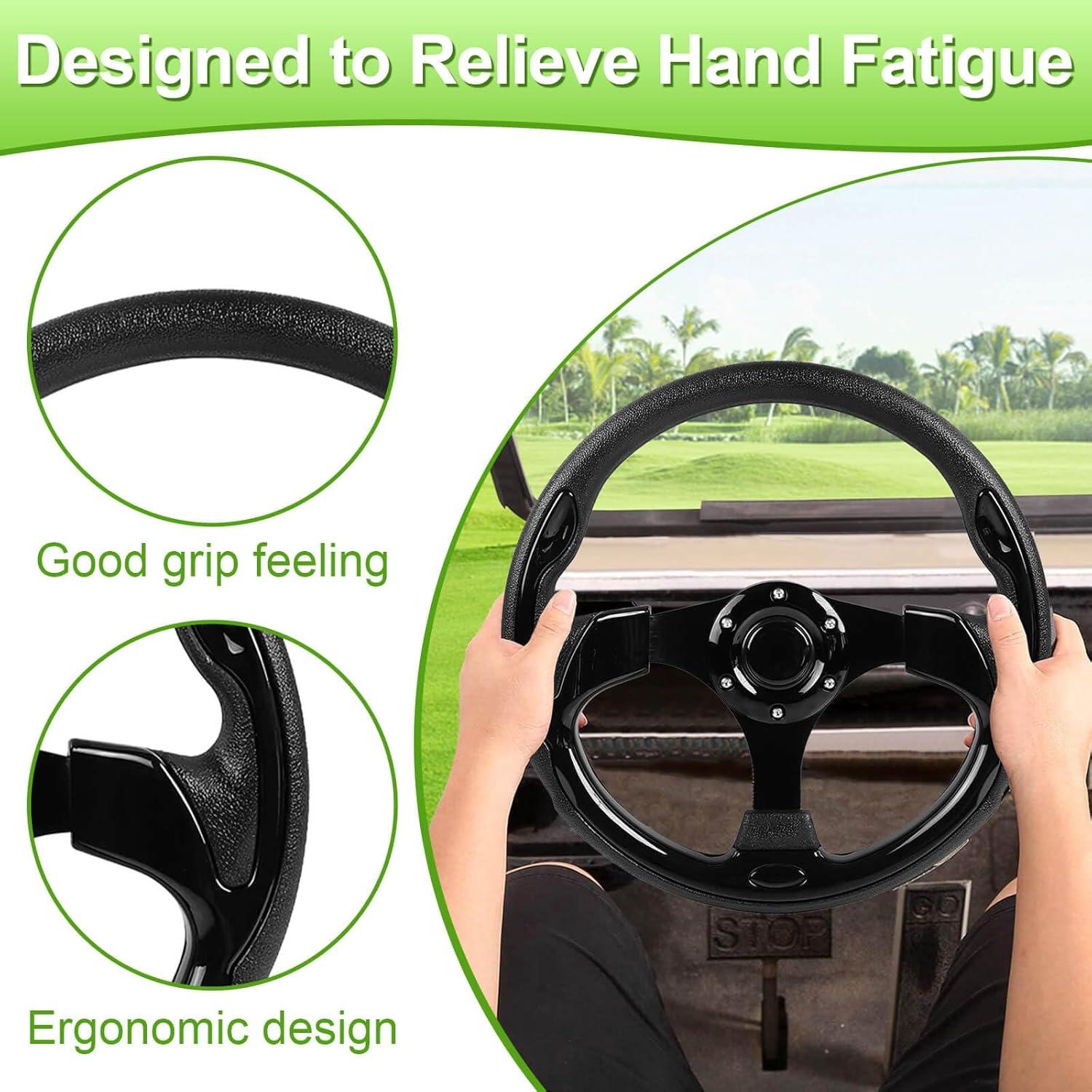 Volante de Carrito de Golf LEAPGOMAX 31.75 cm Ajuste Universal