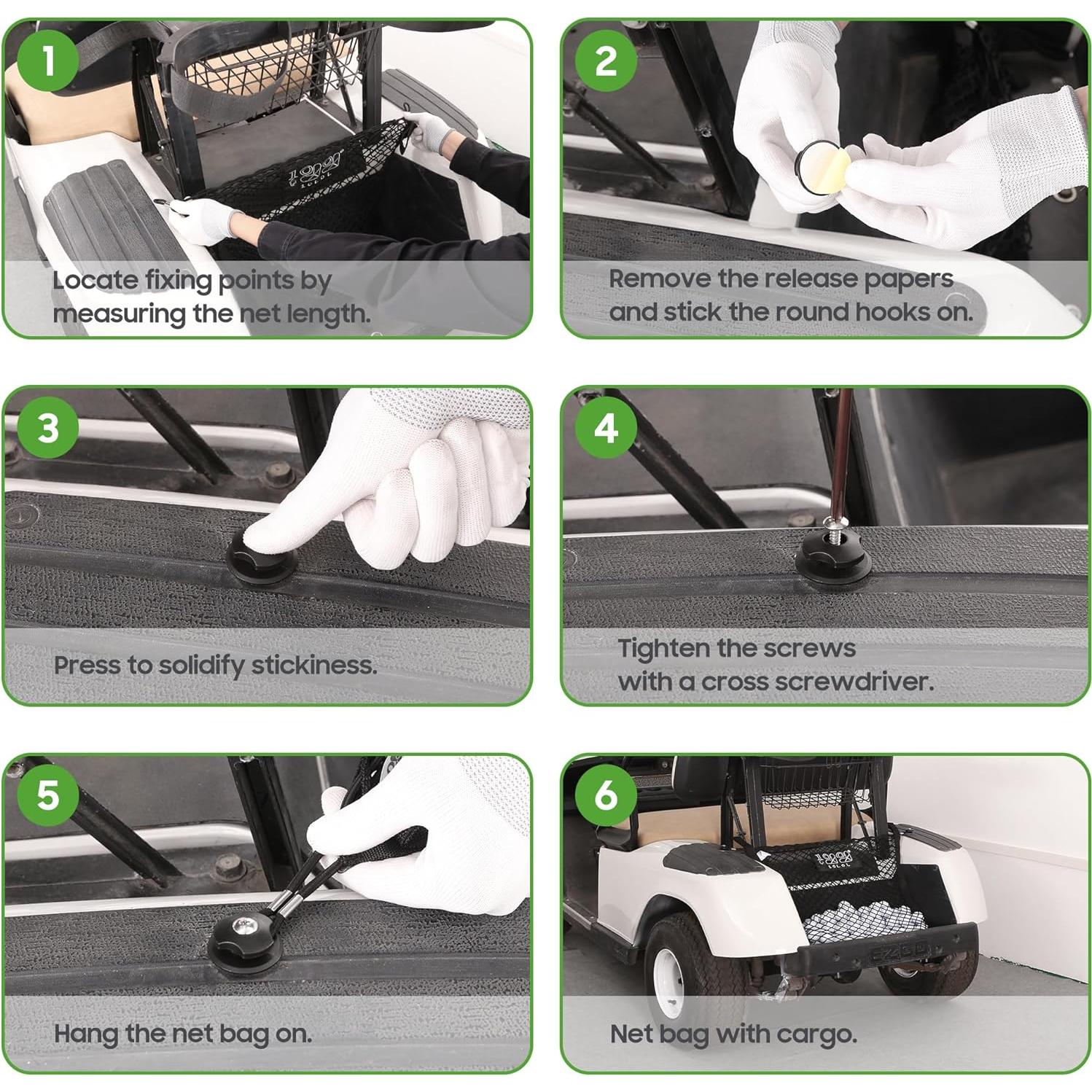 Bolsa de Red de Carga 10L0L para Carro de Golf 2 Pasajeros - Nylon