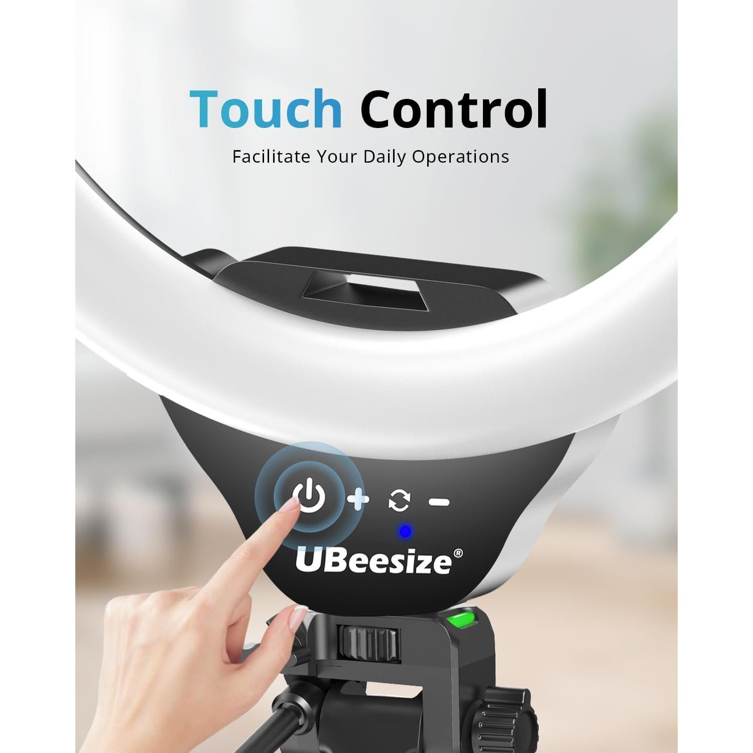 UBeesize Luz de Anillo RGB 30 cm con Trípode 157 cm