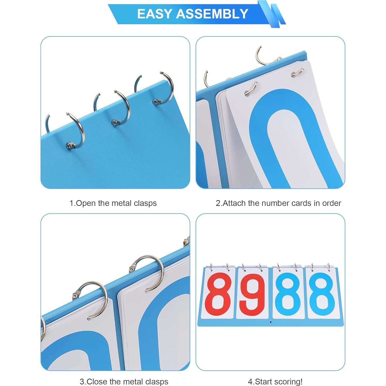 Tablero de Puntuación Manual TTeebmi Rojo y Azul 36.1x16.3 cm