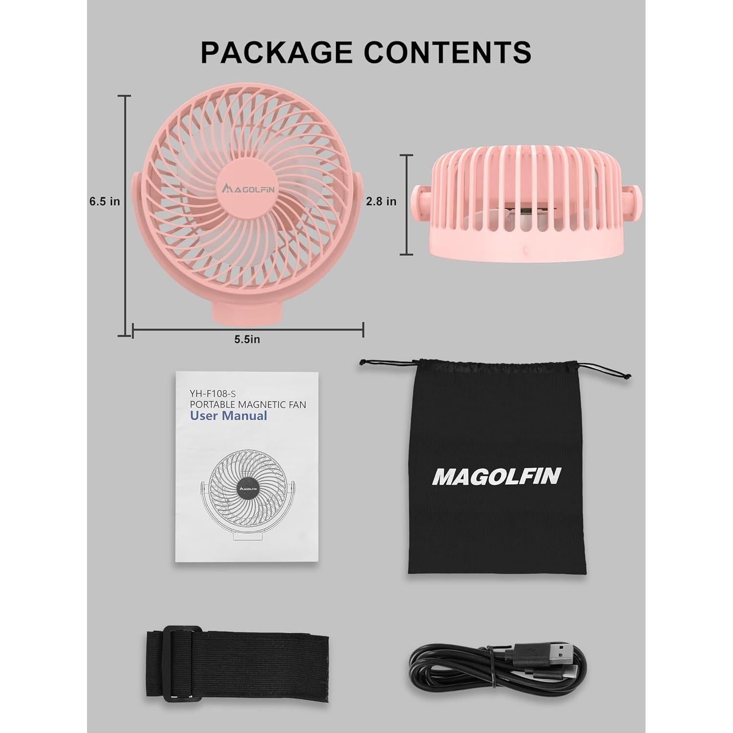 Ventilador Portátil Magnético MAGOLFIN YH-F108-S 12000mAh