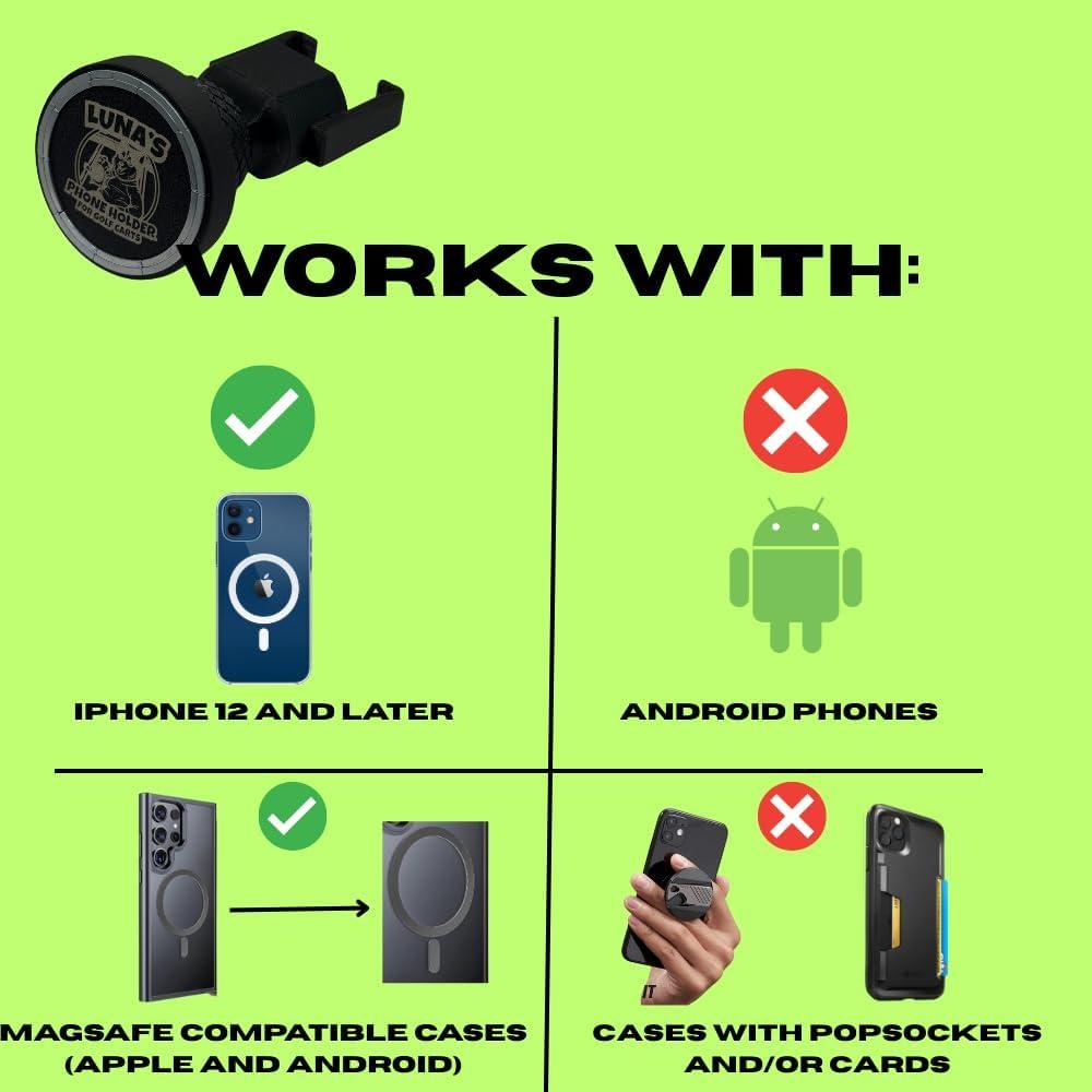 Soporte Magnético para Teléfono Luna V2.5 para Carro de Golf