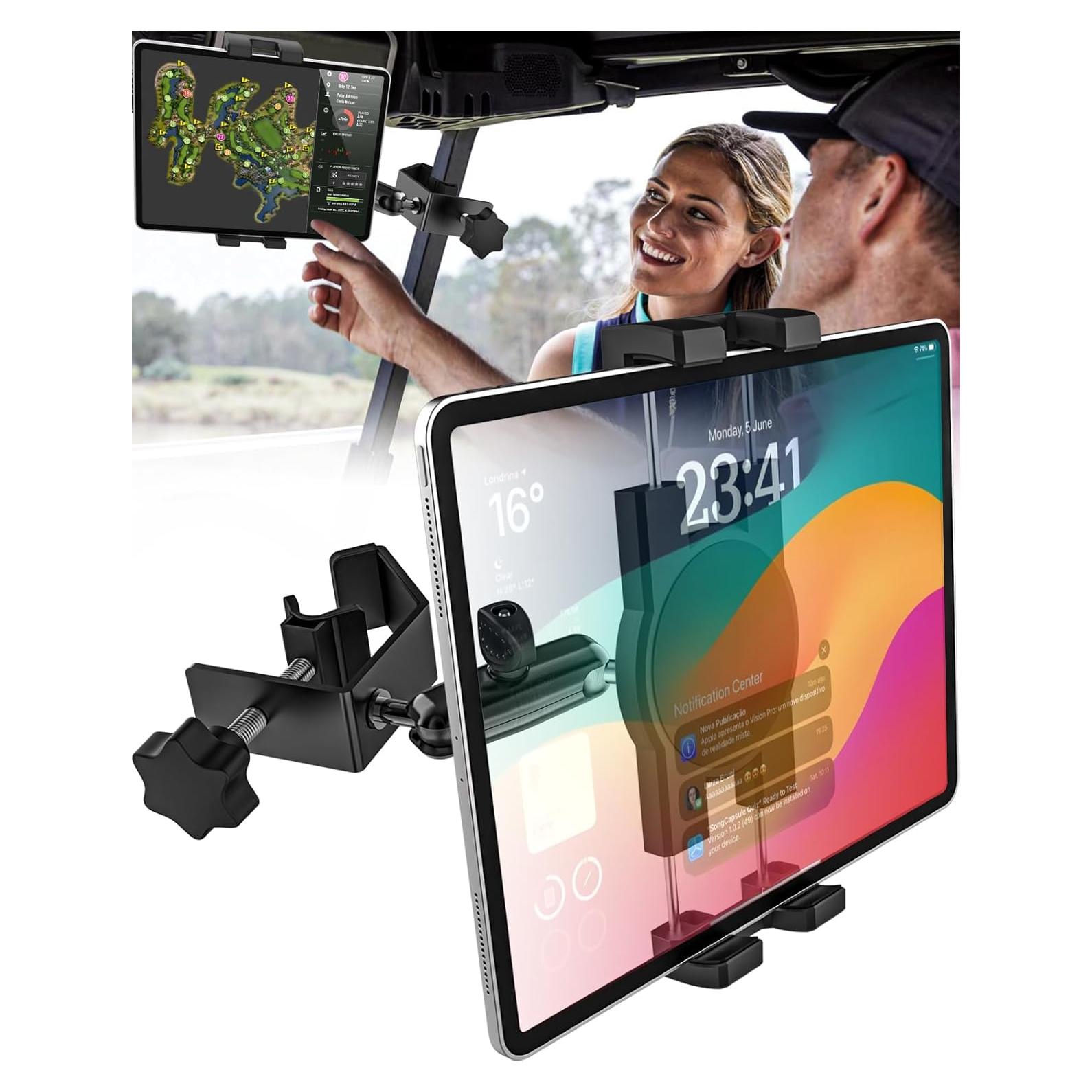 Soporte para Tableta de Carro de Golf GDZN, Ajustable 360°