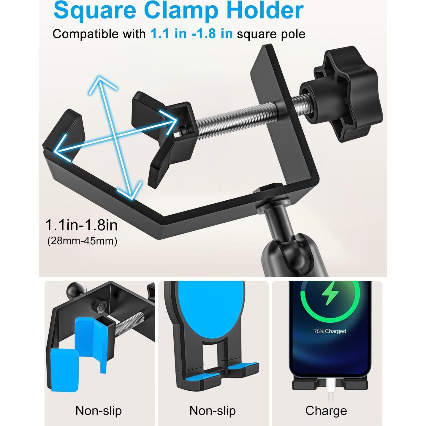 Soporte para Tableta de Carro de Golf GDZN, Ajustable 360°