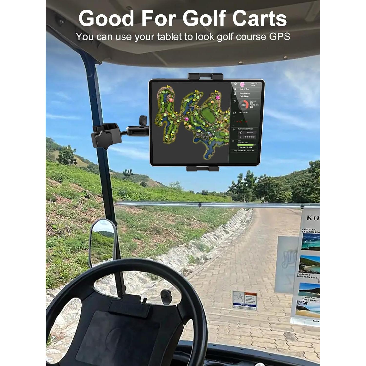 Soporte para Tableta de Carro de Golf GDZN, Ajustable 360°