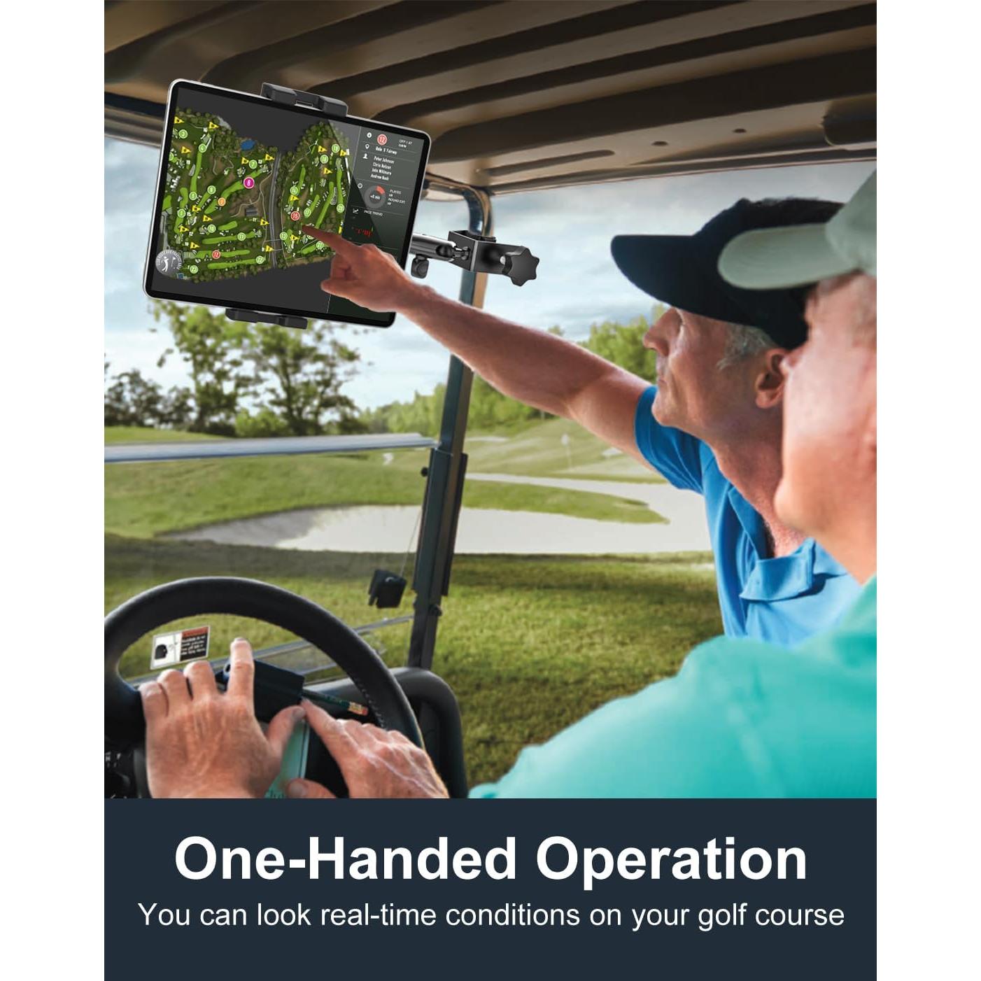 Soporte para Tableta de Carro de Golf GDZN, Ajustable 360°