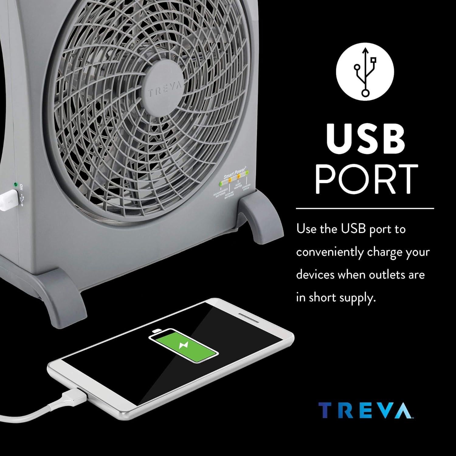 Ventilador Portátil O2COOL Smart Power 25 cm Recargable USB