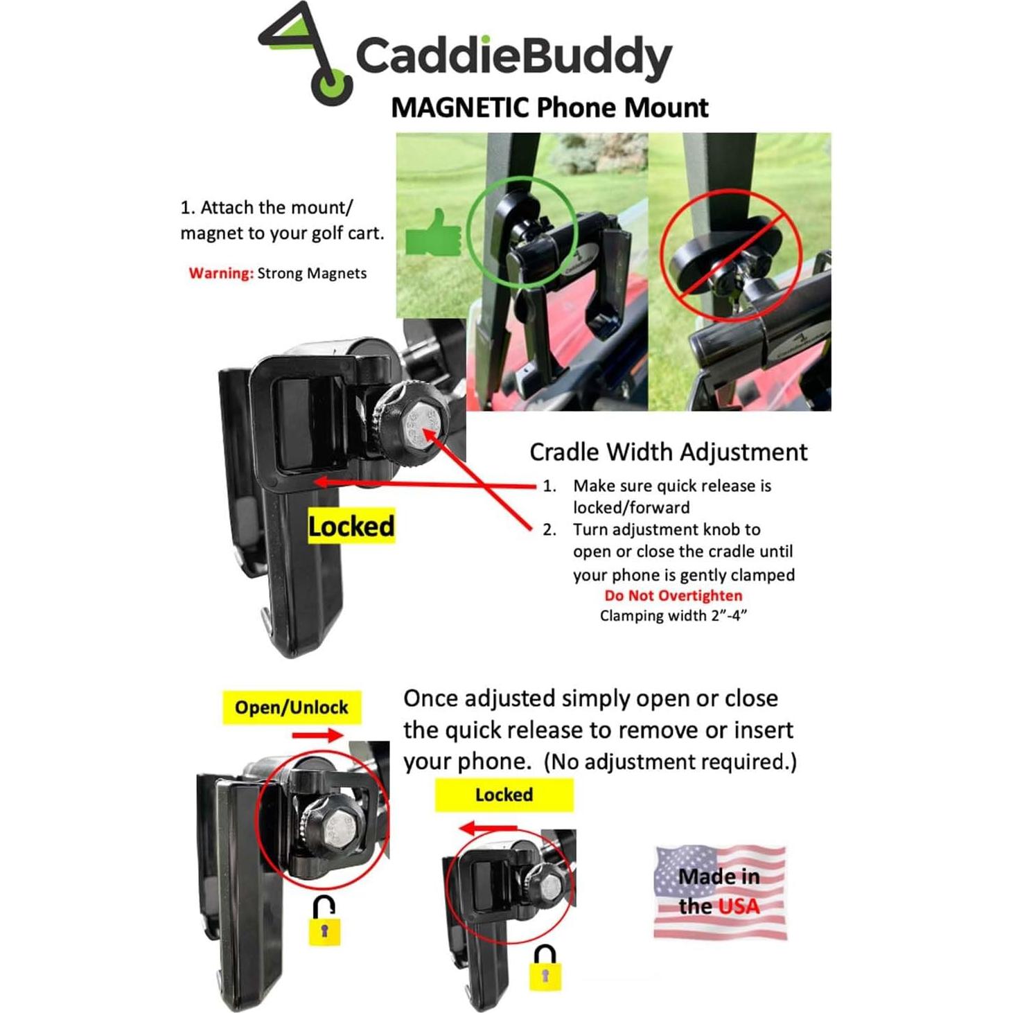 Soporte Magnético para Teléfono Caddie Buddy para Carros de Golf