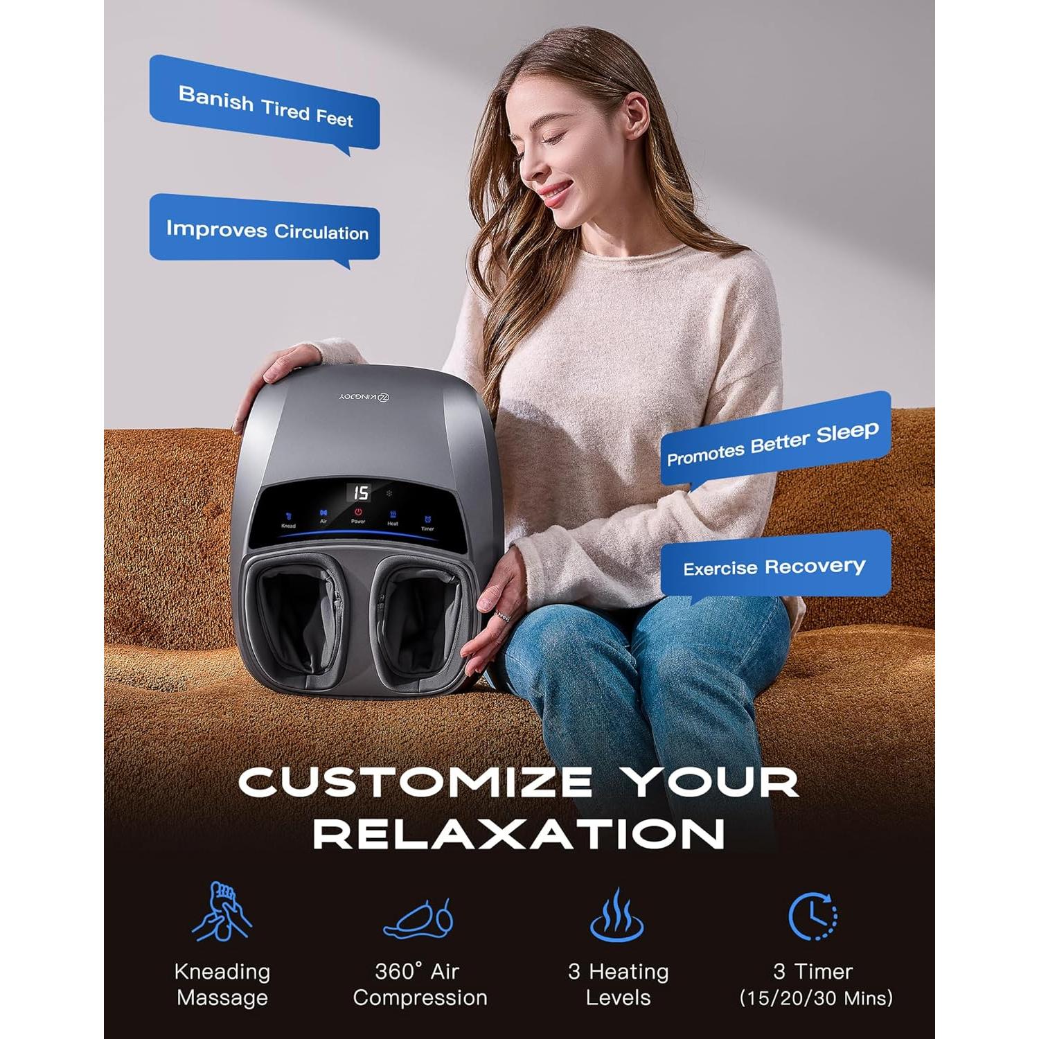 Masajista de Pies KINGJOY Shiatsu con Calor para Alivio