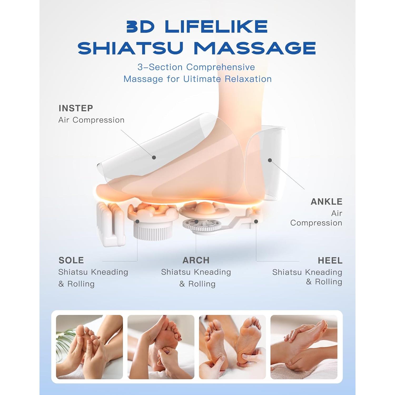 Masajista de Pies KINGJOY Shiatsu con Calor para Alivio