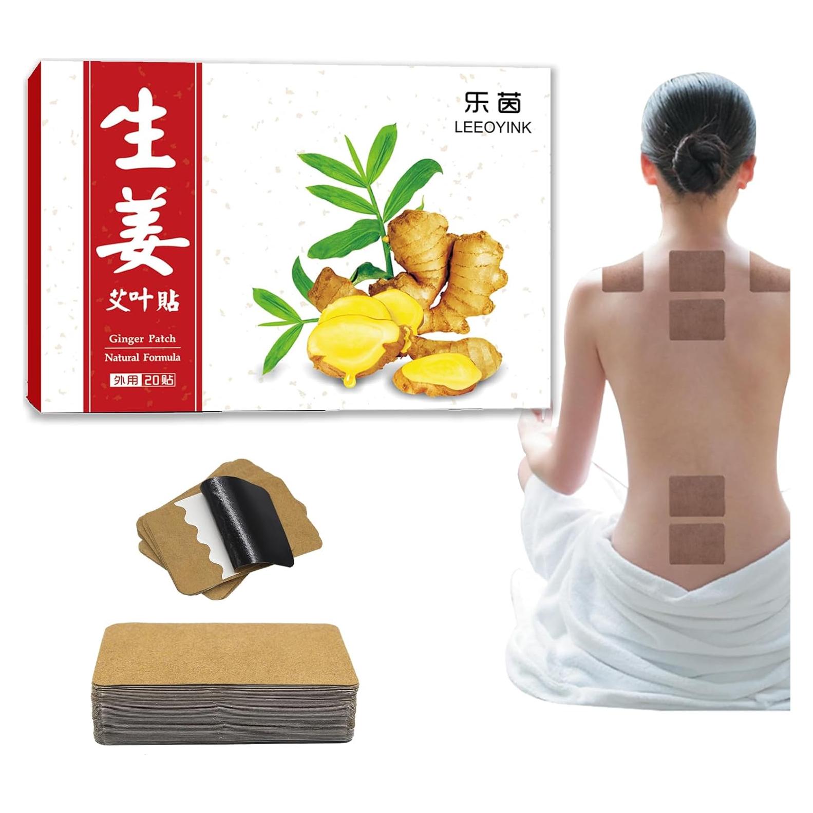 80 Parches Herbales de Jengibre para Alivio Muscular y Articular