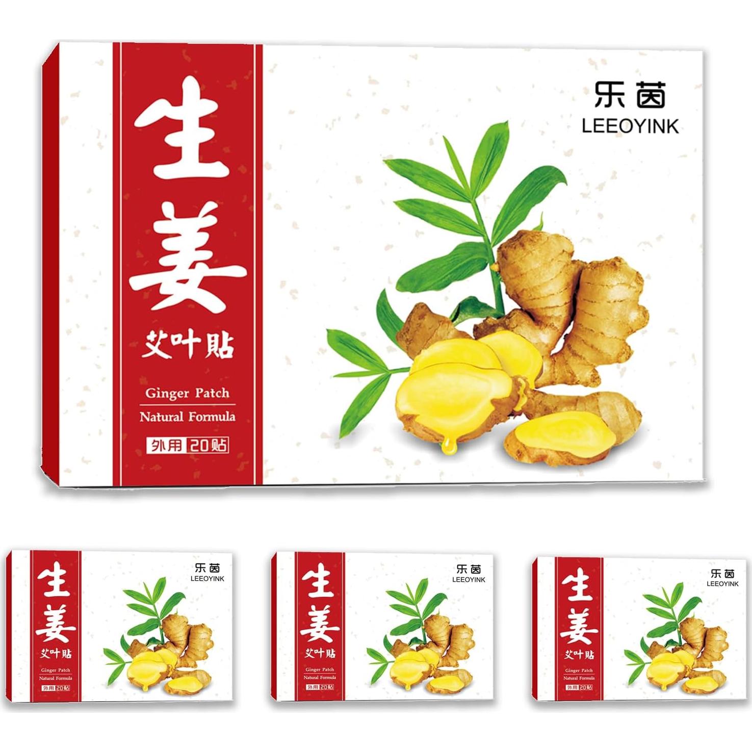 80 Parches Herbales de Jengibre para Alivio Muscular y Articular