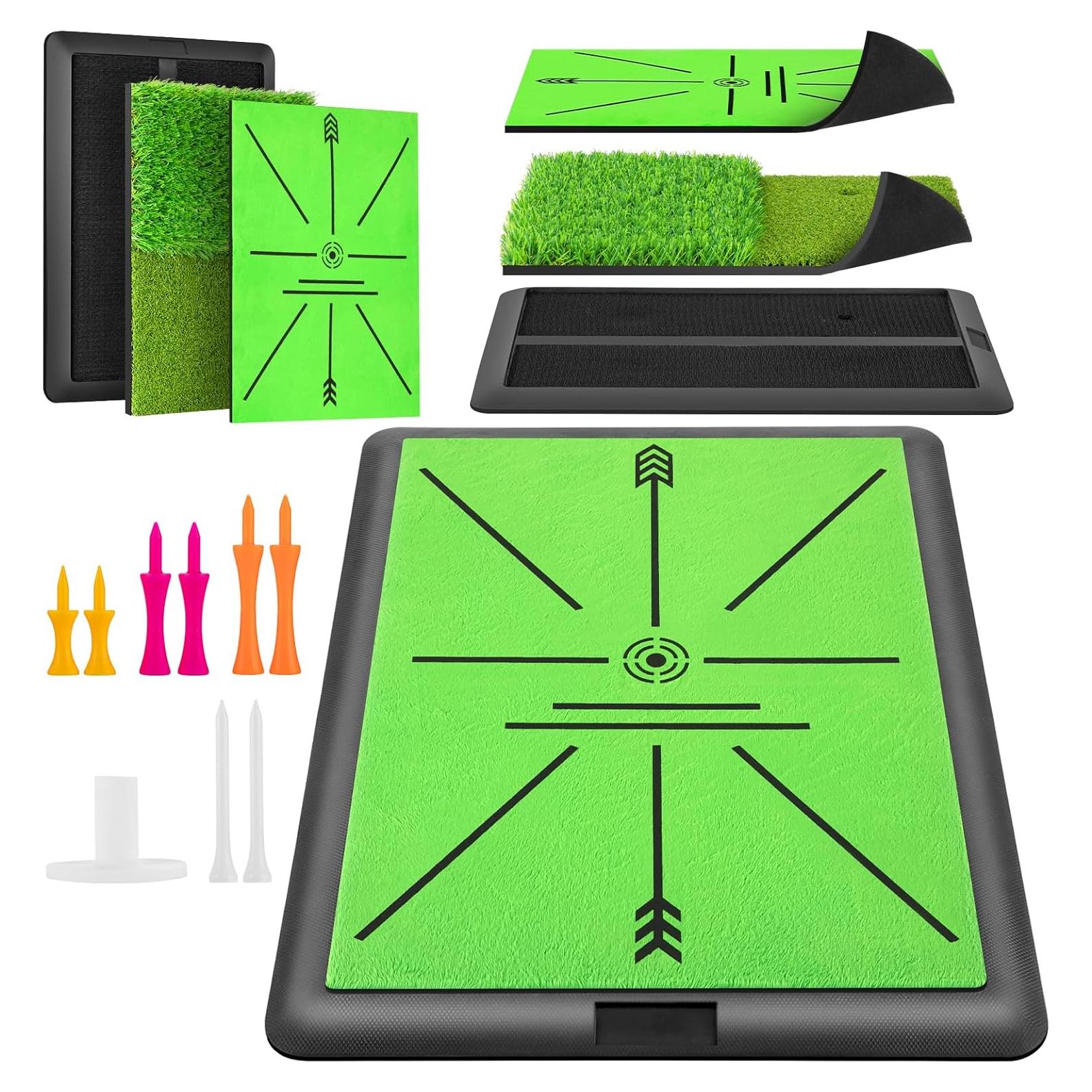 Alfombra de Golf MANPICTE Doble Césped 42x32cm para Entrenamiento