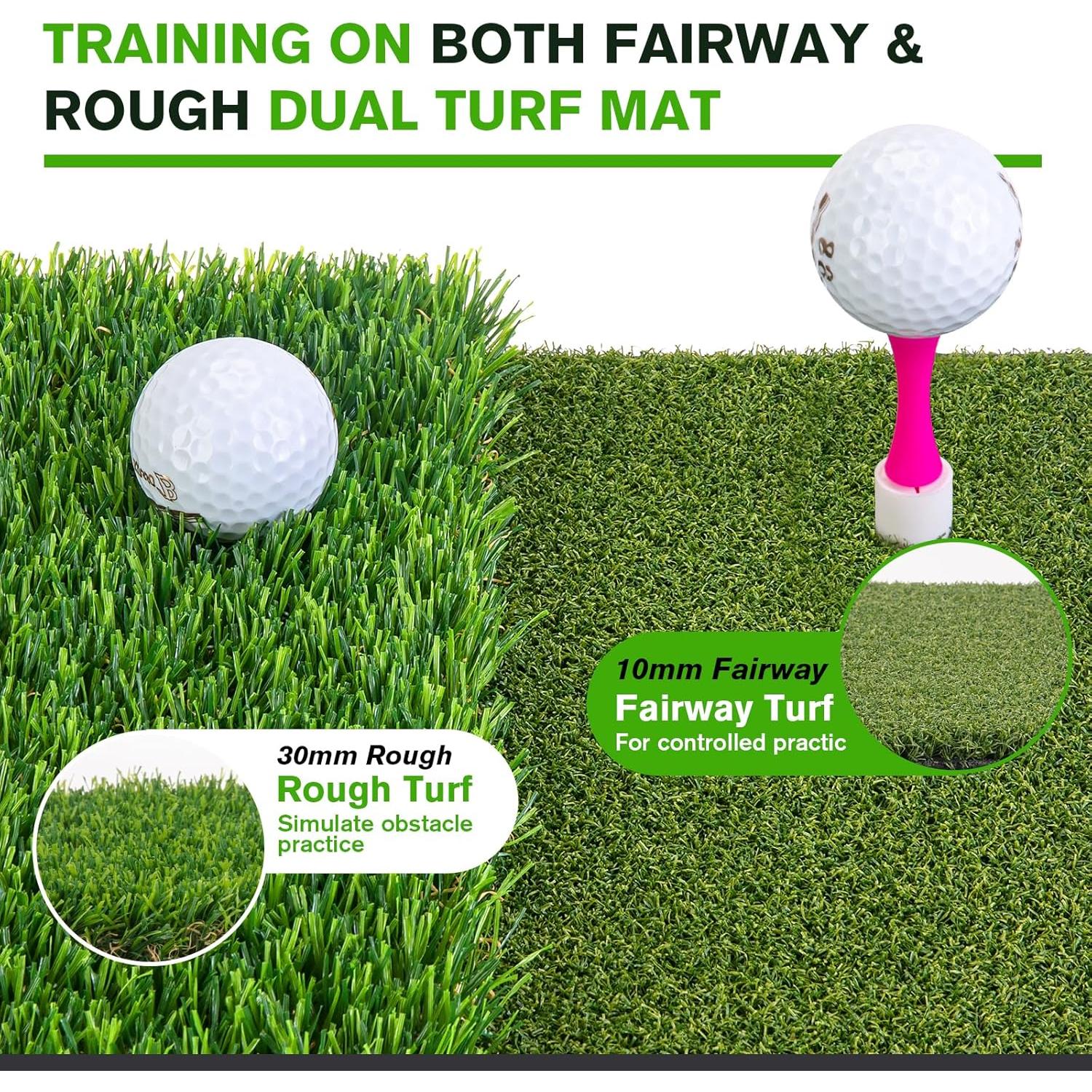 Alfombra de Golf MANPICTE Doble Césped 42x32cm para Entrenamiento