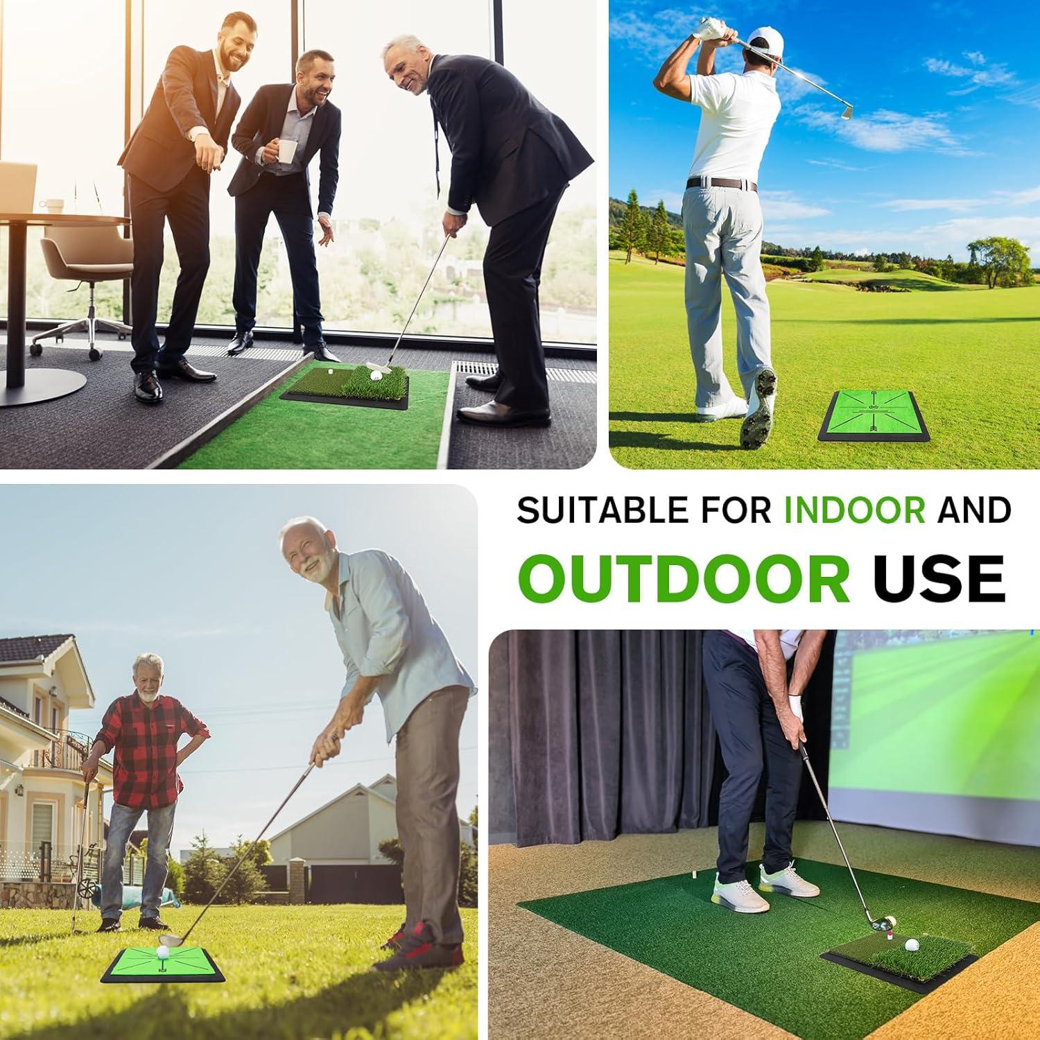 Alfombra de Golf MANPICTE Doble Césped 42x32cm para Entrenamiento