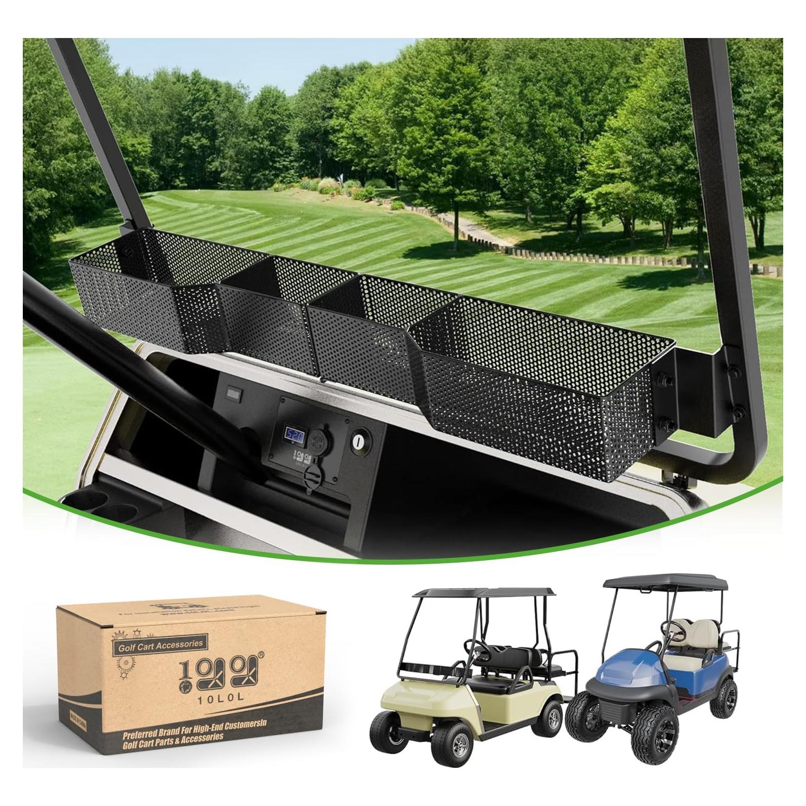 Canasta de Almacenamiento 10L0L para Carro de Golf - Acero 4 Compartimentos