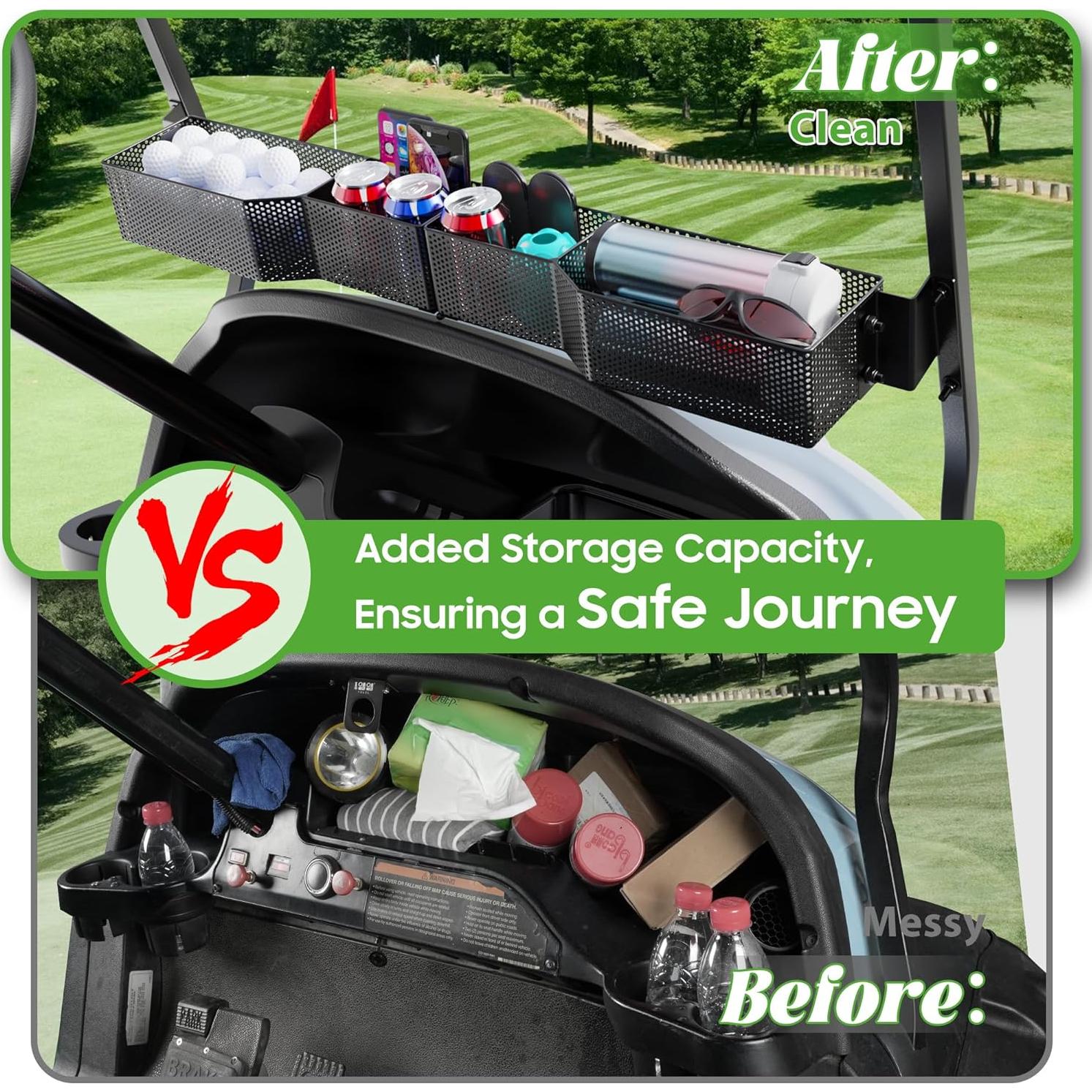 Canasta de Almacenamiento 10L0L para Carro de Golf - Acero 4 Compartimentos