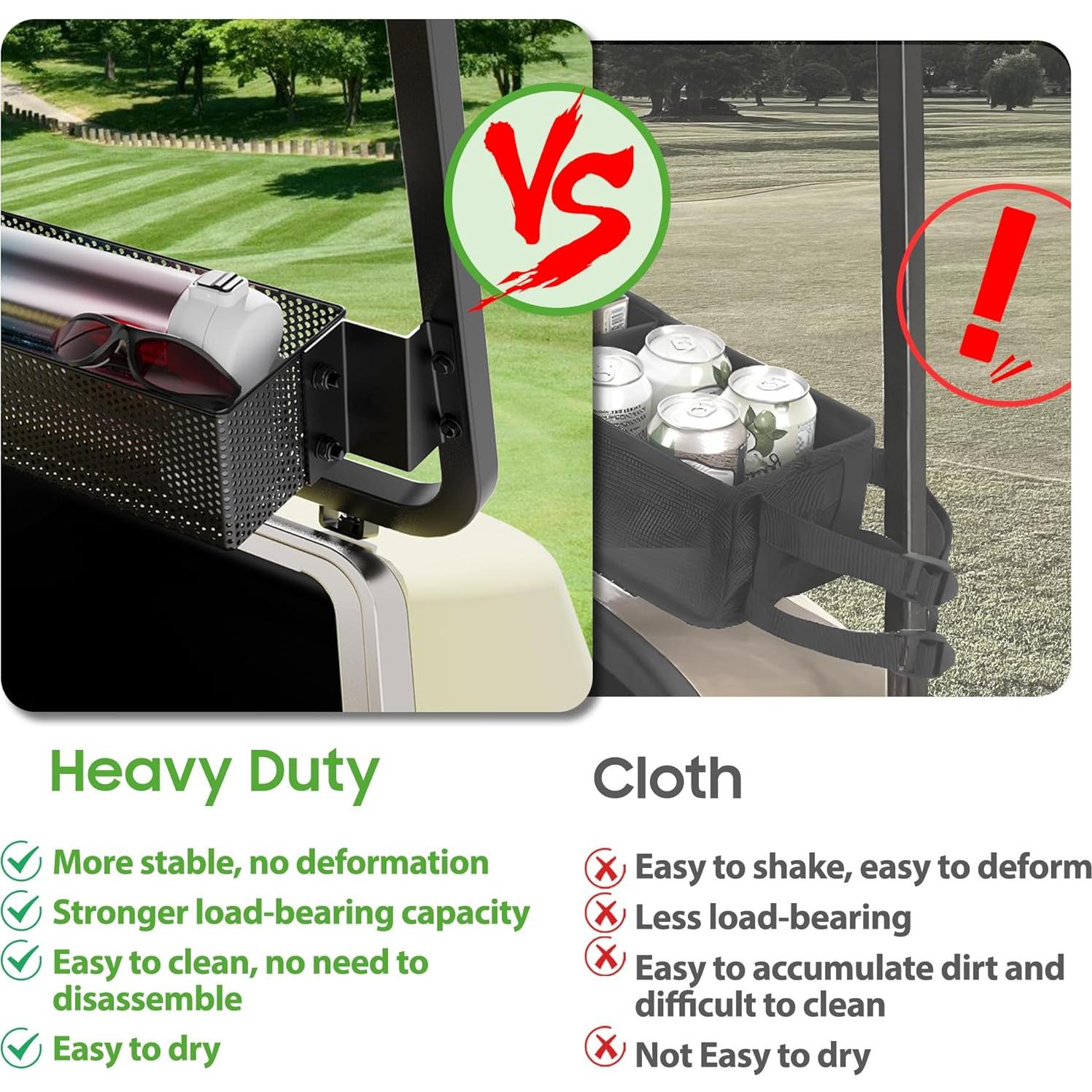 Canasta de Almacenamiento 10L0L para Carro de Golf - Acero 4 Compartimentos