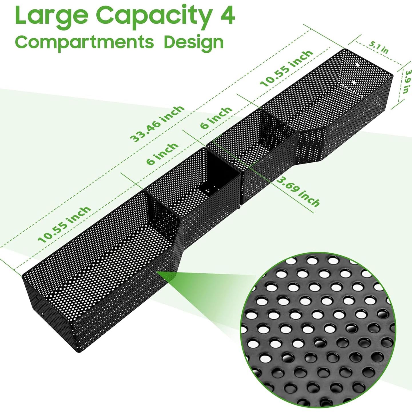Canasta de Almacenamiento 10L0L para Carro de Golf - Acero 4 Compartimentos
