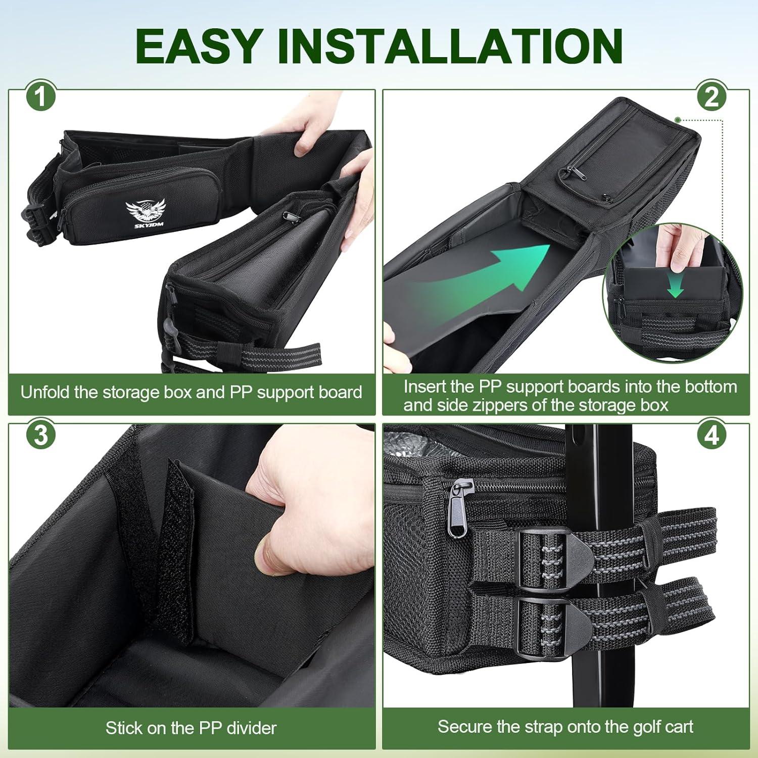 Cesta de Almacenamiento Frontal Plegable SKYJDM para Carro de Golf