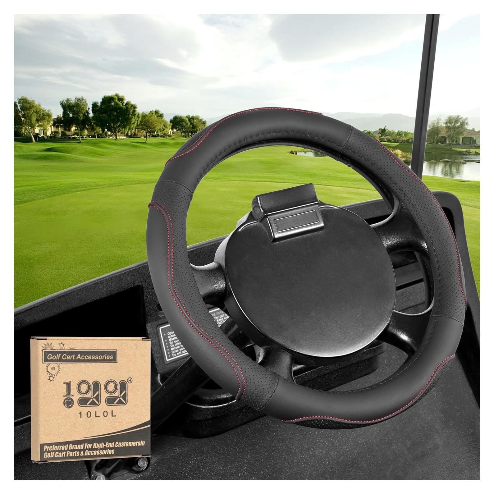 Cubierta de Volante 10L0L para Carro de Golf 13" Negro y Rojo