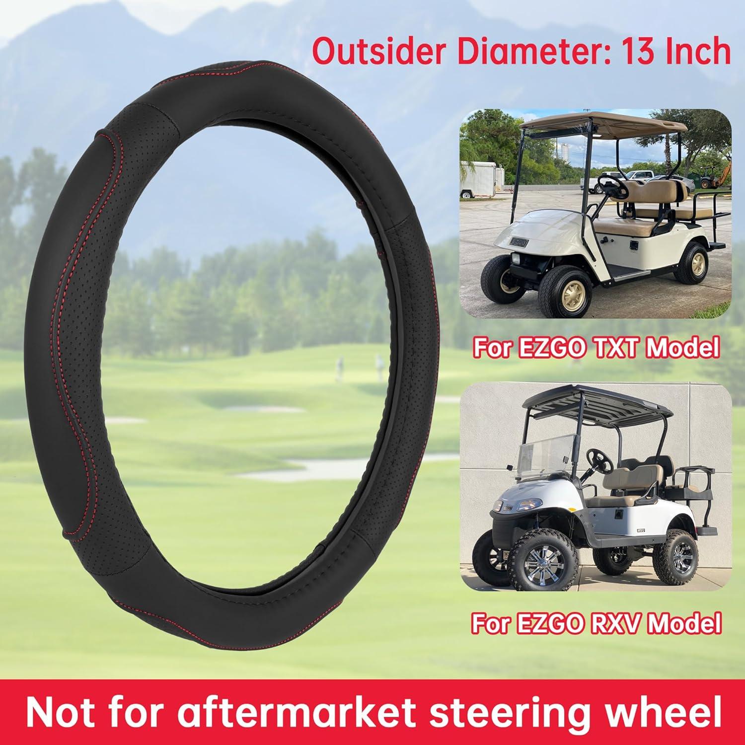 Cubierta de Volante 10L0L para Carro de Golf 13" Negro y Rojo