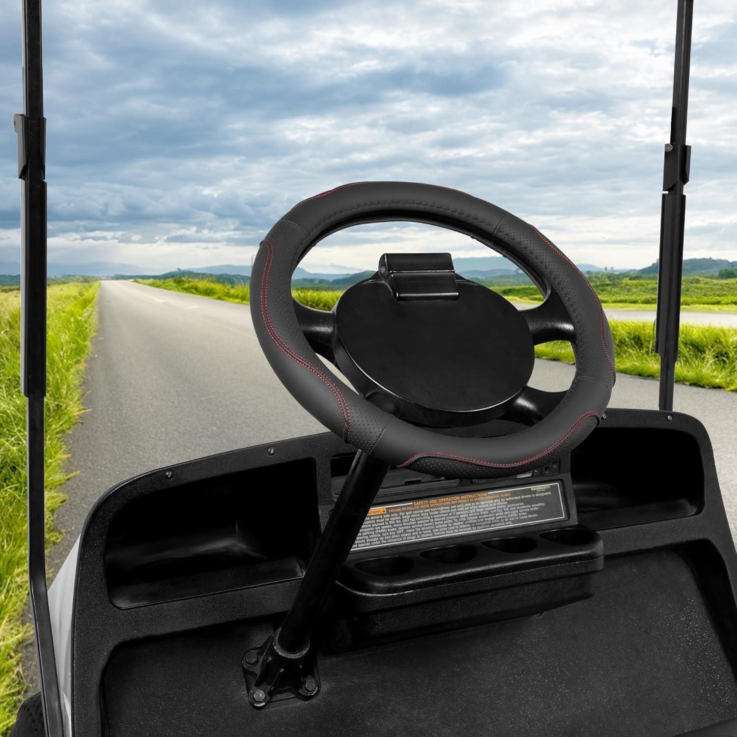 Cubierta de Volante 10L0L para Carro de Golf 13" Negro y Rojo