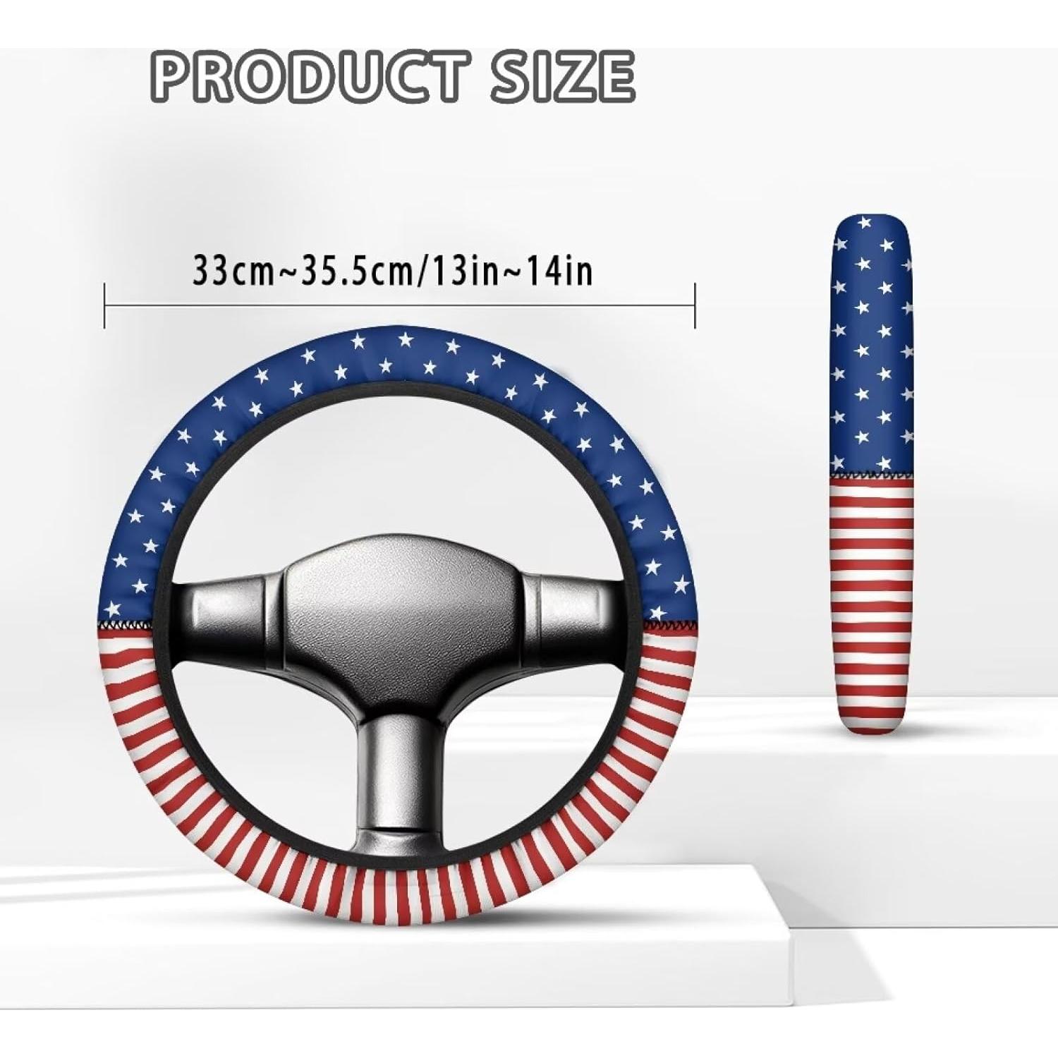 Cubierta de Volante Darisoco 14" Antideslizante Bandera Americana