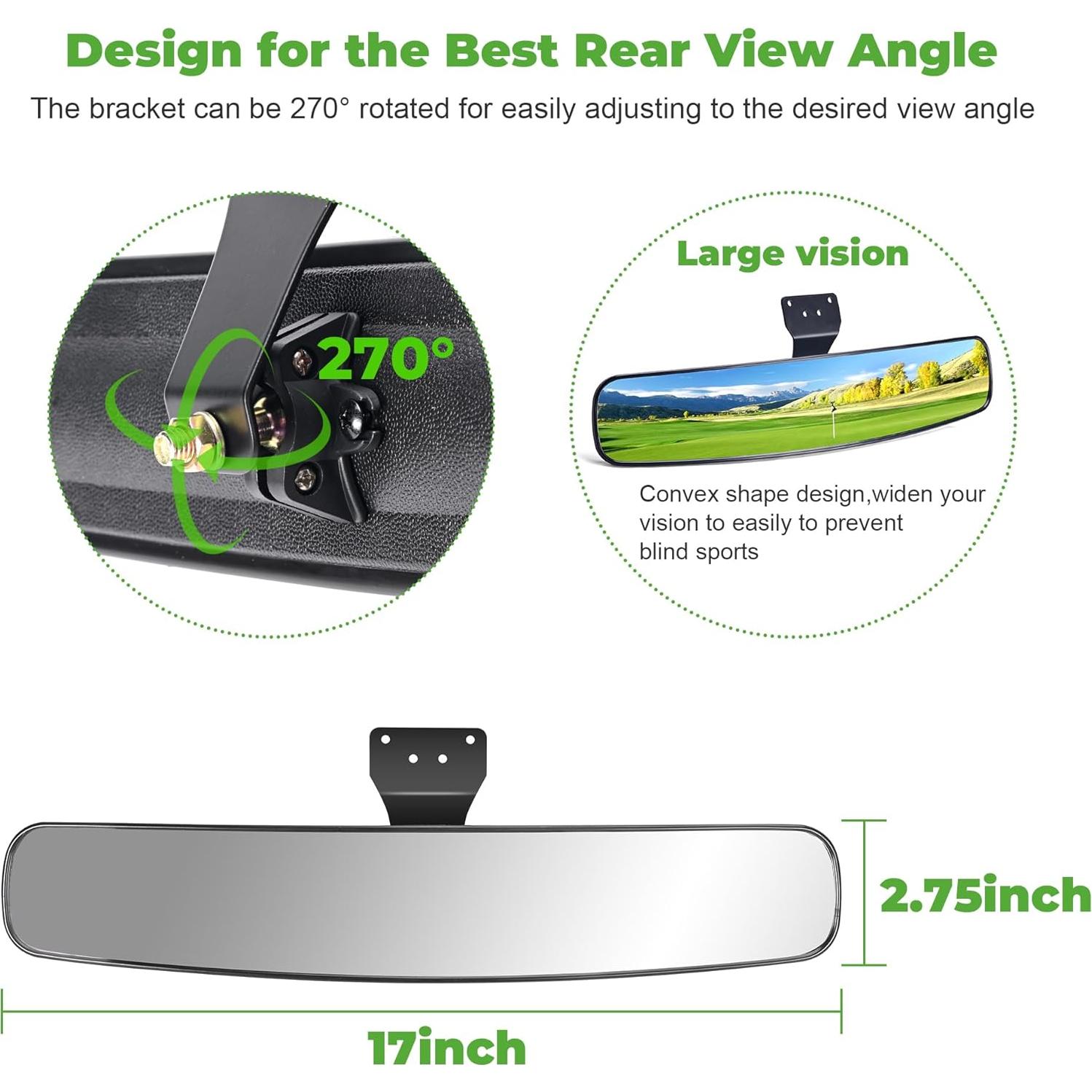 Espejo Retrovisor Universal 10L0L para Carro de Golf 41.91 cm