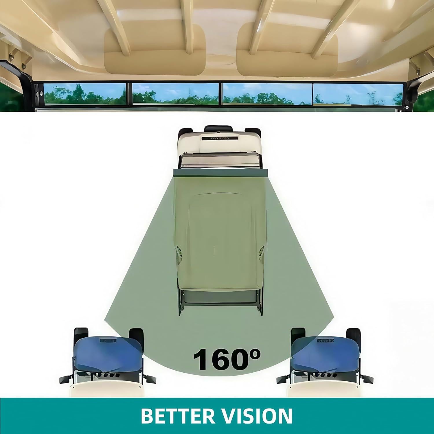 Espejo Retrovisor Trasero GENOUR 4 Paneles Ajuste Universal